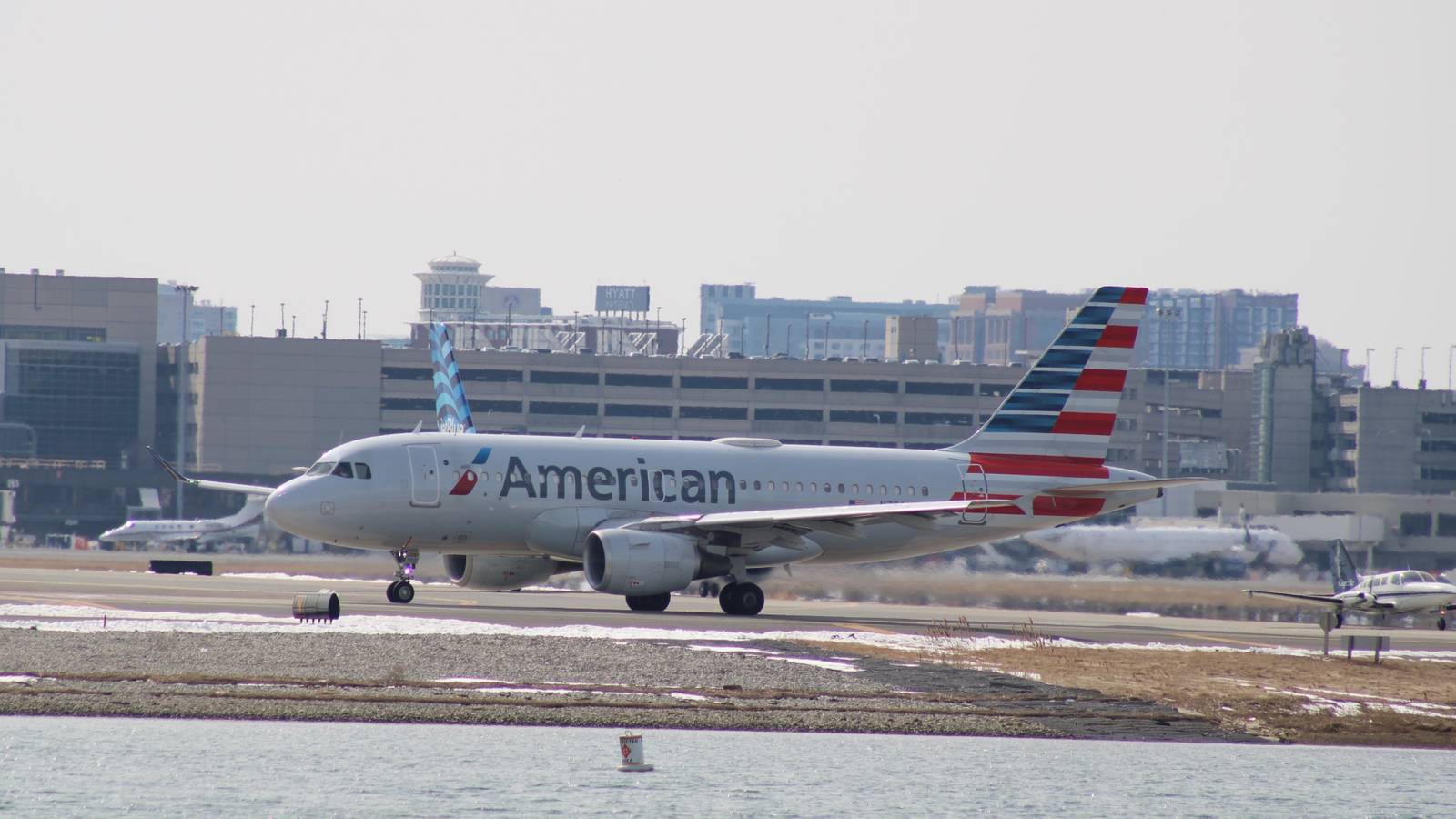 American Airlines Airbus A319 Hits Pickup Truck In Boston