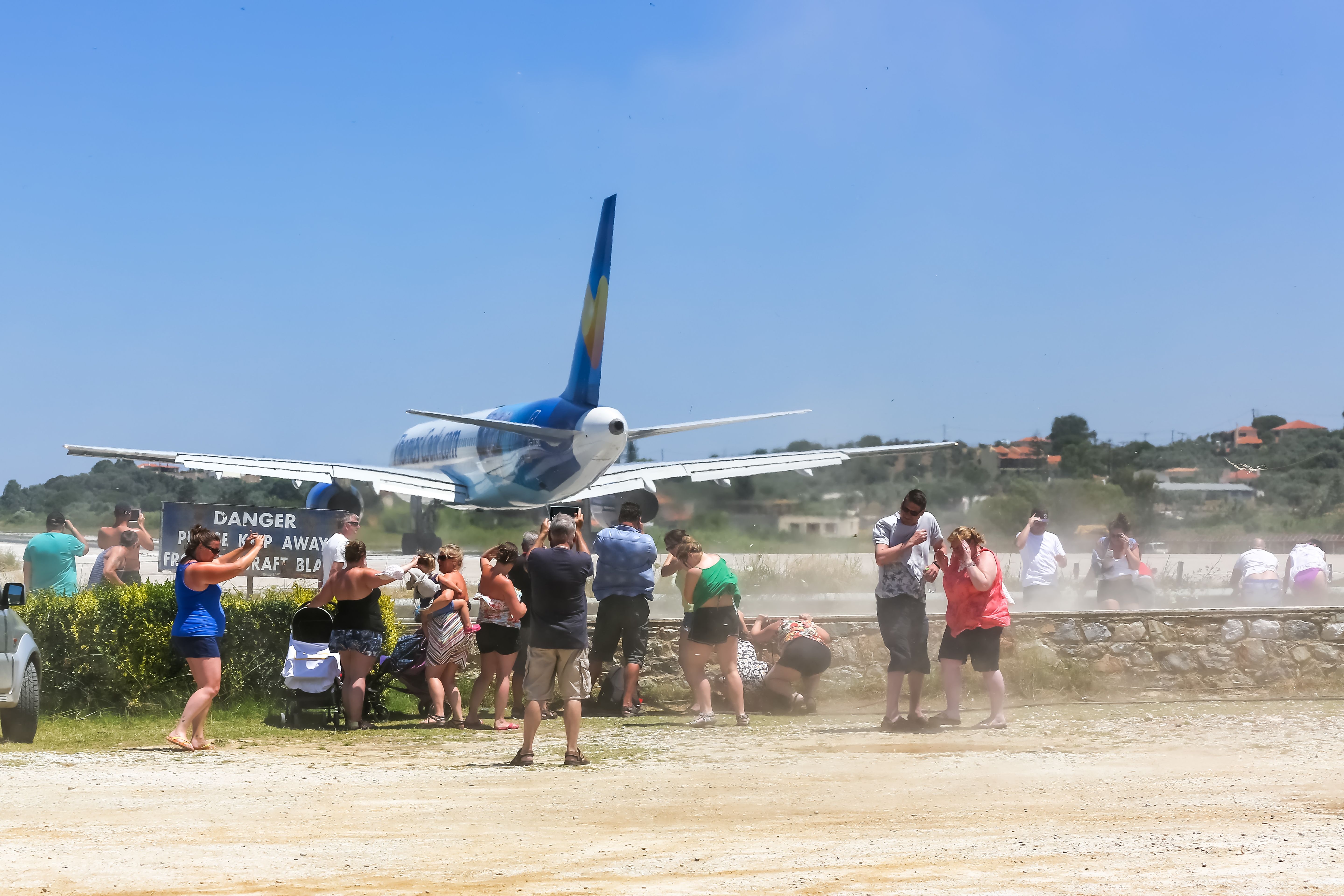 A Thomas Cook Boeing 757 Departing Skiathos.