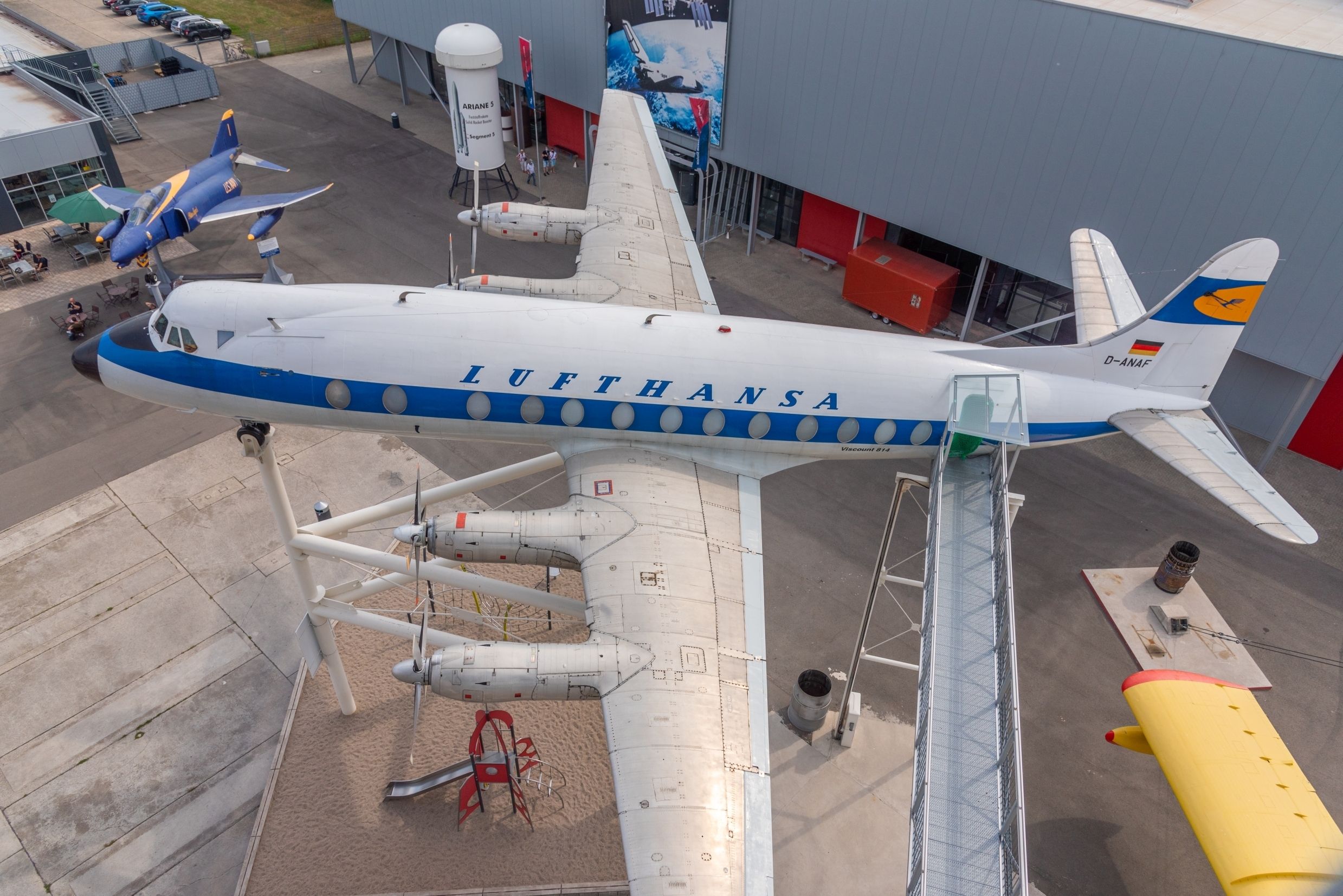 A Preserved Lufthansa Vickers Viscount on display.