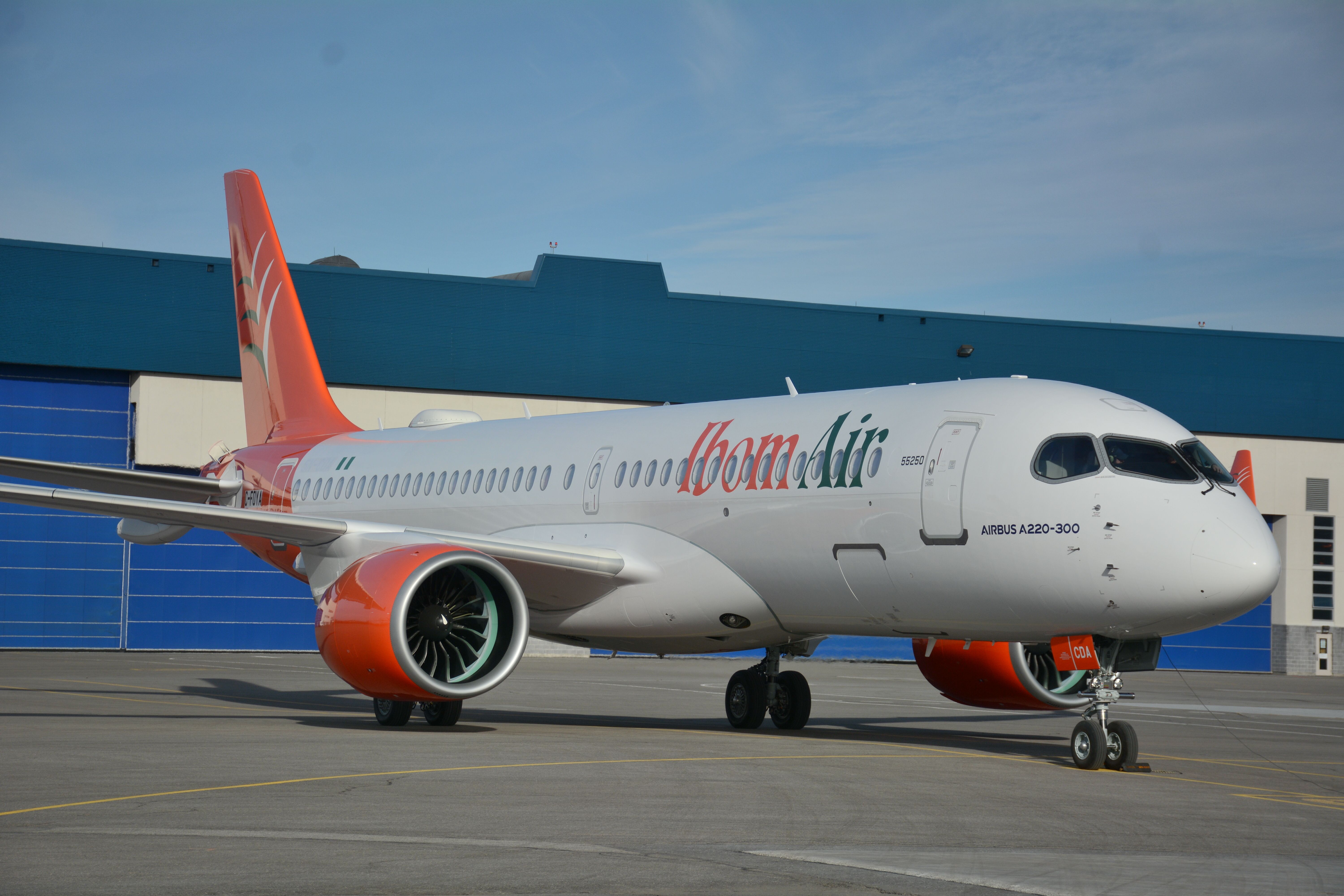 Ibom Air's 1st Airbus A220 Arrives in Nigeria