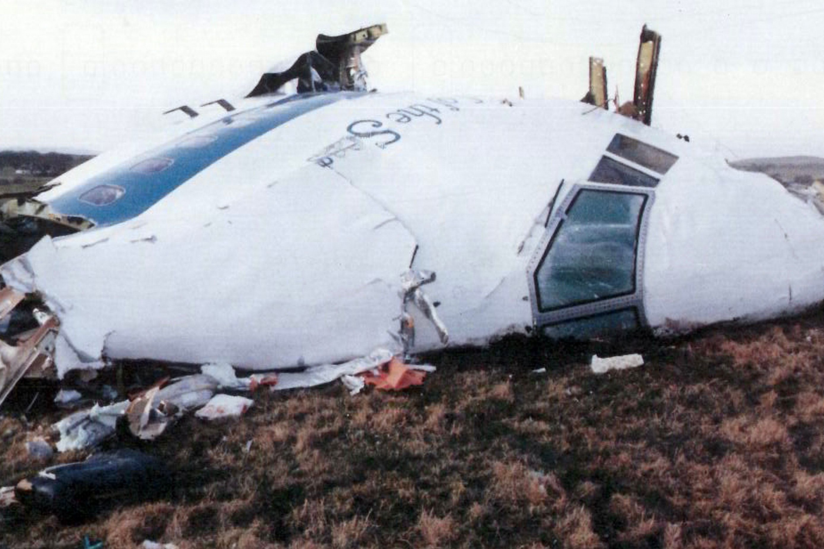Some of the wreckage of Pan Am Flight 103.