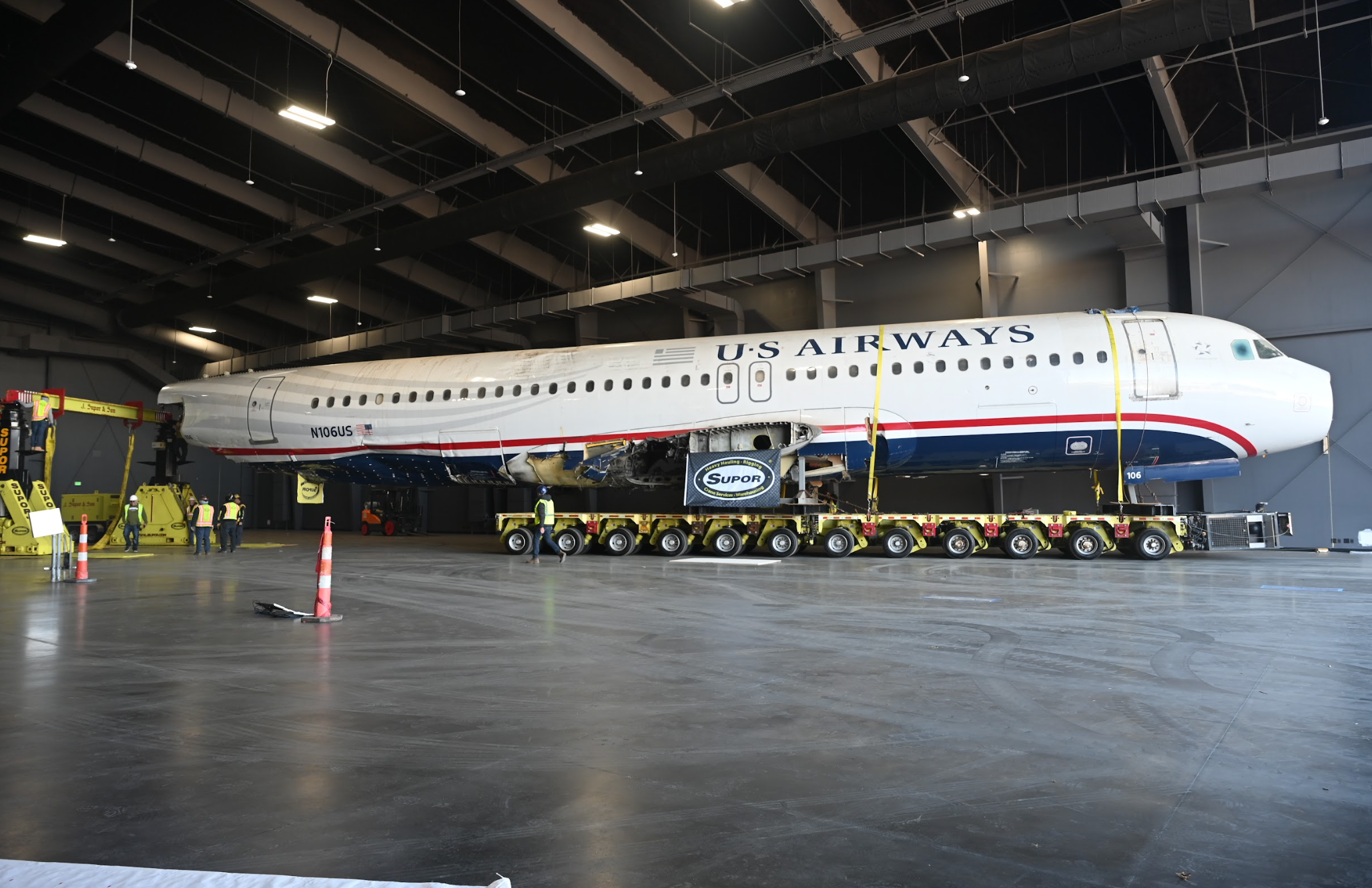 Watch: US Airways Flight 1549 'Miracle On The Hudson' Airbus A320 Moves to New Sullenberger Aviation Museum