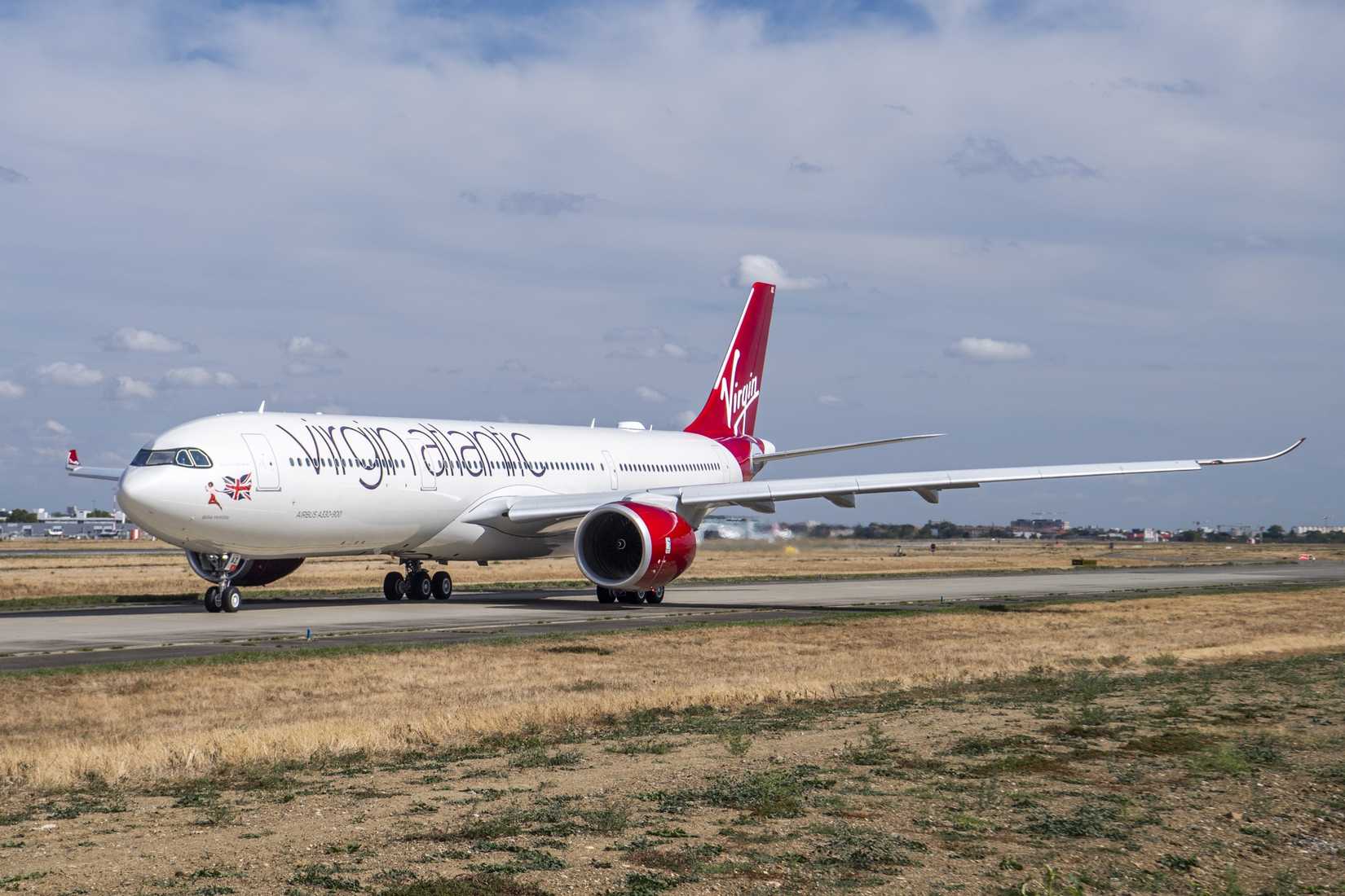 Virgin Atlantic Airbus A330-900 on a taxiway.