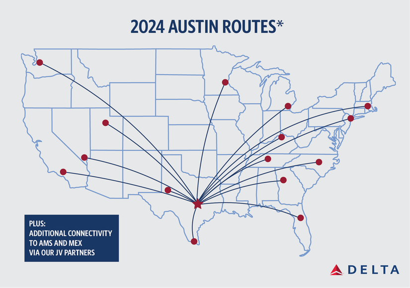 Everything's Bigger In Texas: Delta's Austin Schedule Next Year Will Be ...