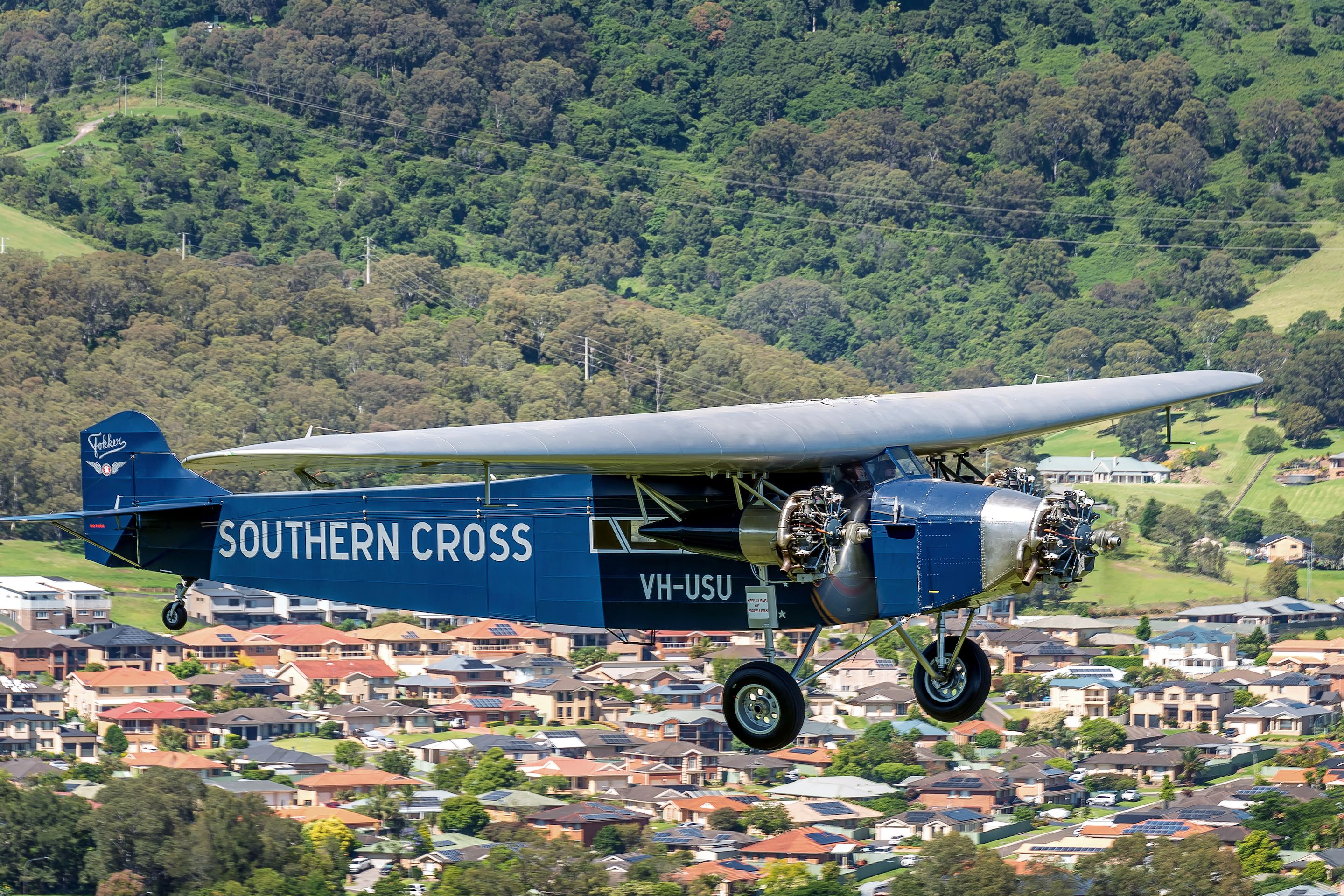Fokker FVIIB Southern Cross Replica Takes Off At HARS Tarmac Day