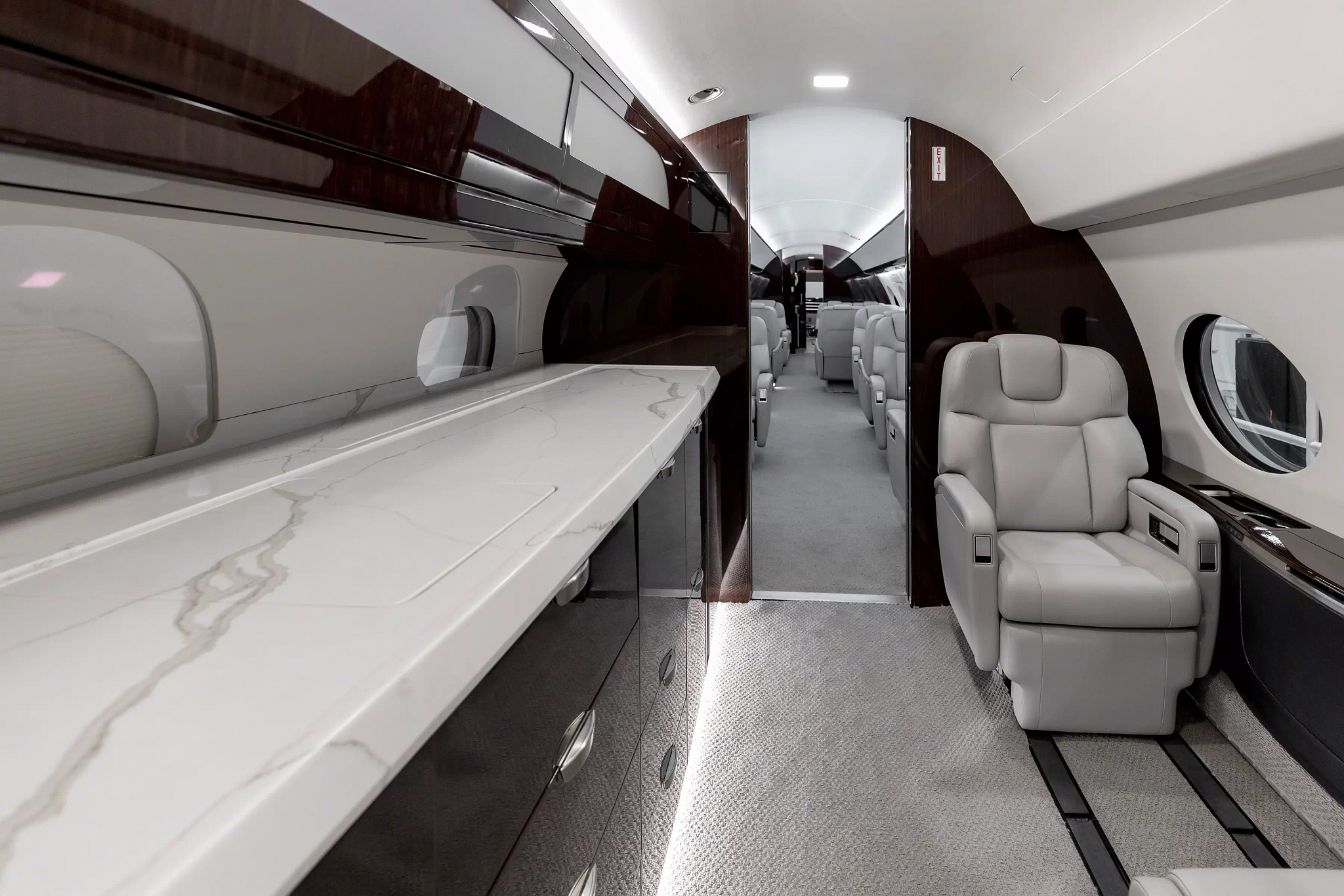 Inside the Galley Area of a Gulfstream G700.