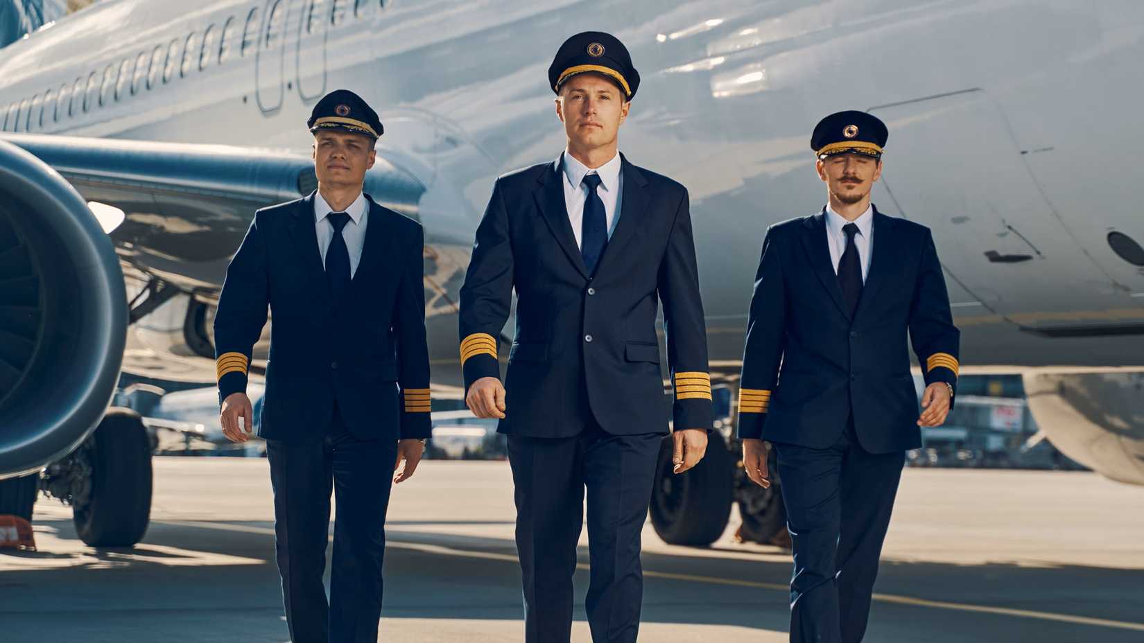 Team of pilots and flight attendants