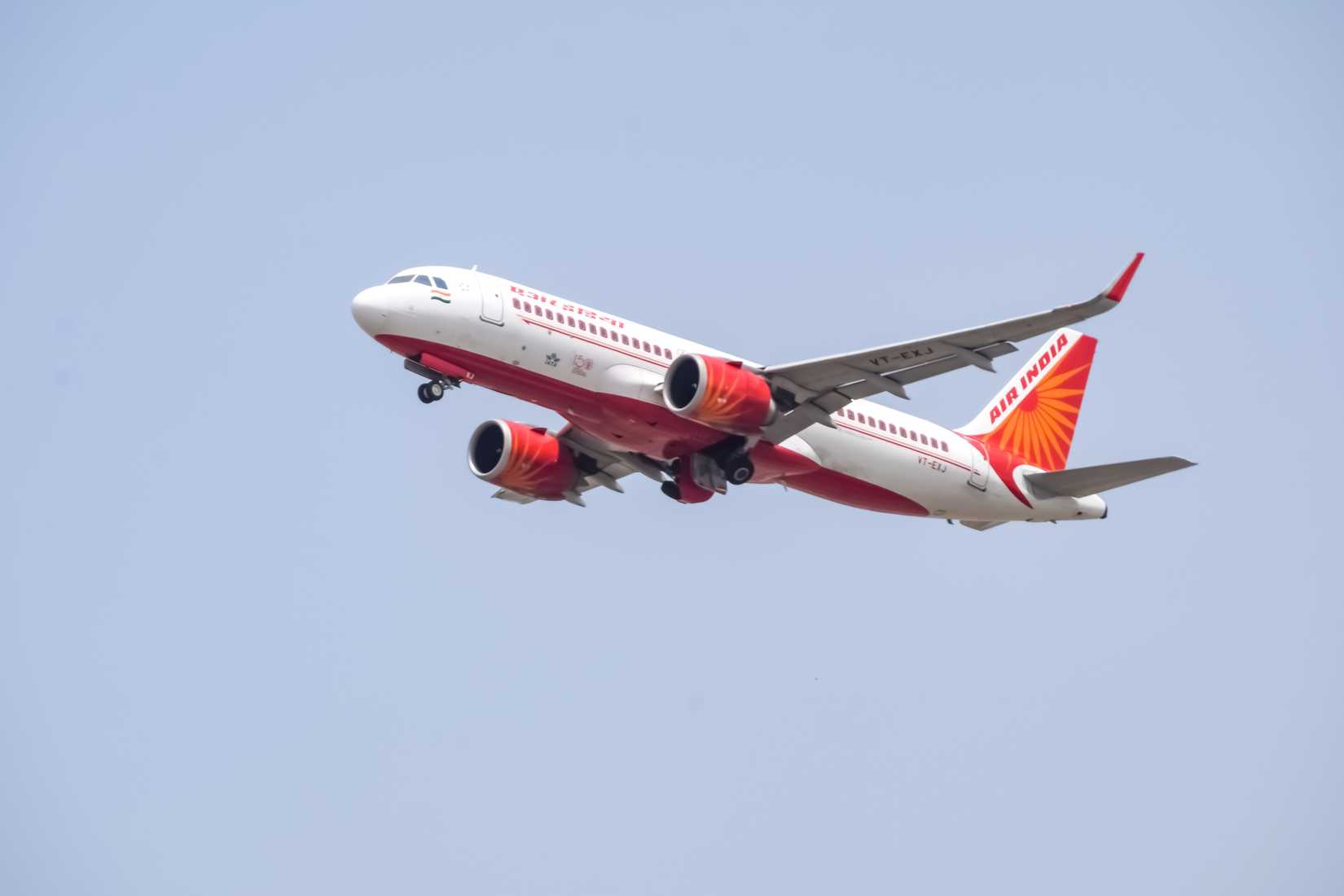 Air India Airbus A320neo take off from Indra Gandhi International Airport Delhi