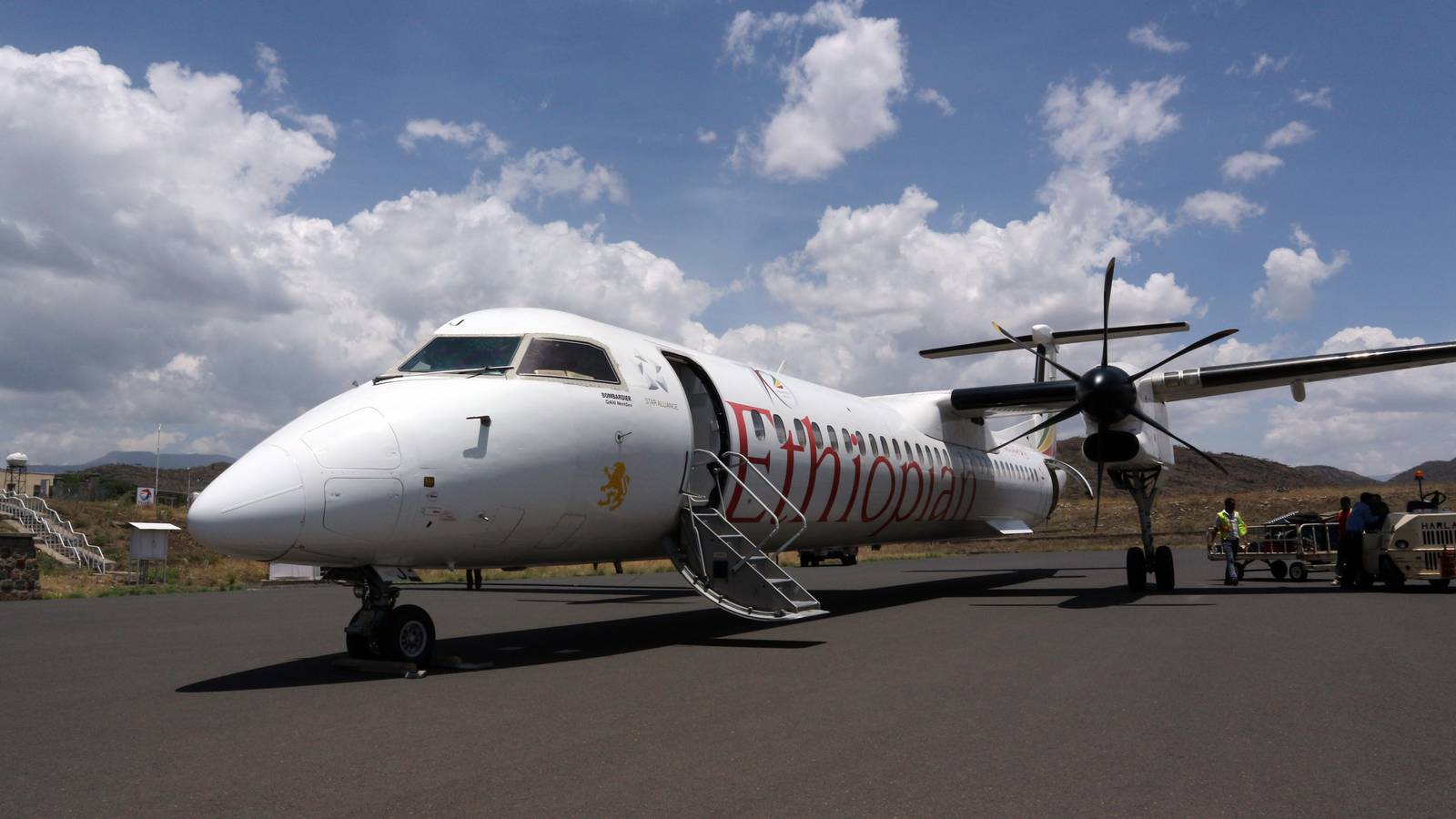 Ethiopian Airlines Dash 8 Damaged During Prop Strike Runway Excursion