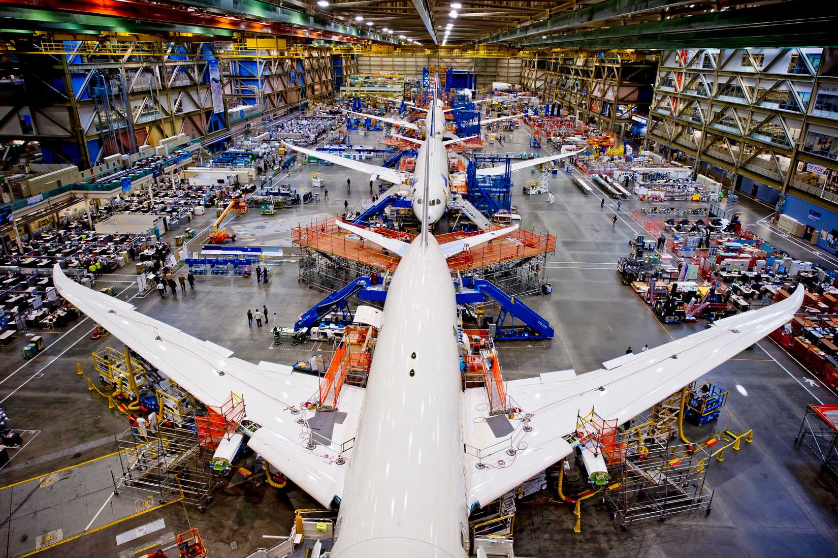 Boring 787 production line in Seattle factory