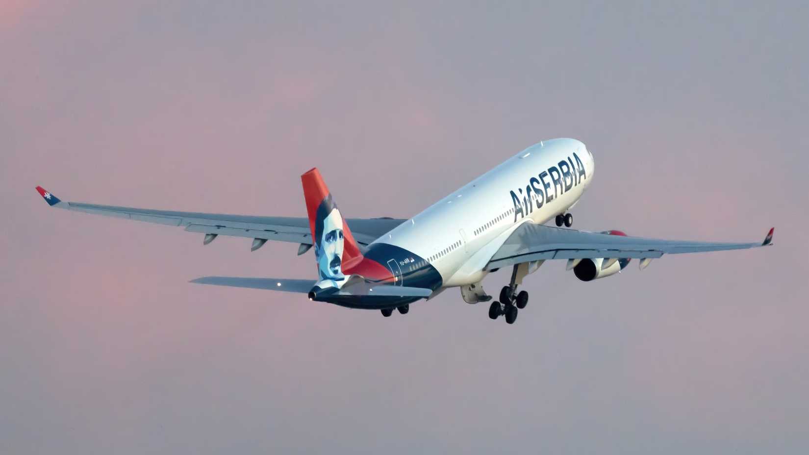 Air Serbia A330-200 taking off1