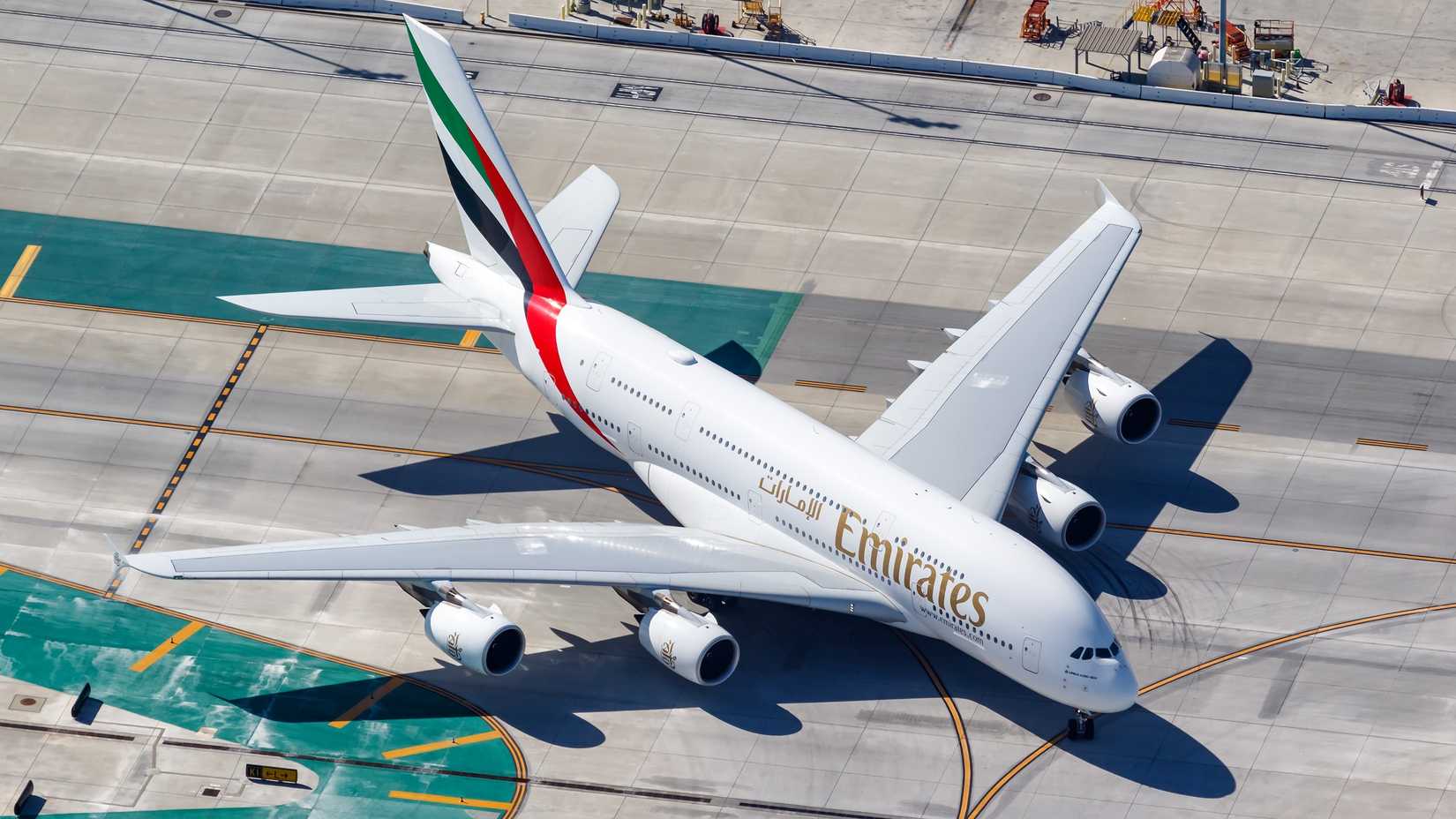 Emirates Airbus A380 at Los Angeles International Airport LAX 