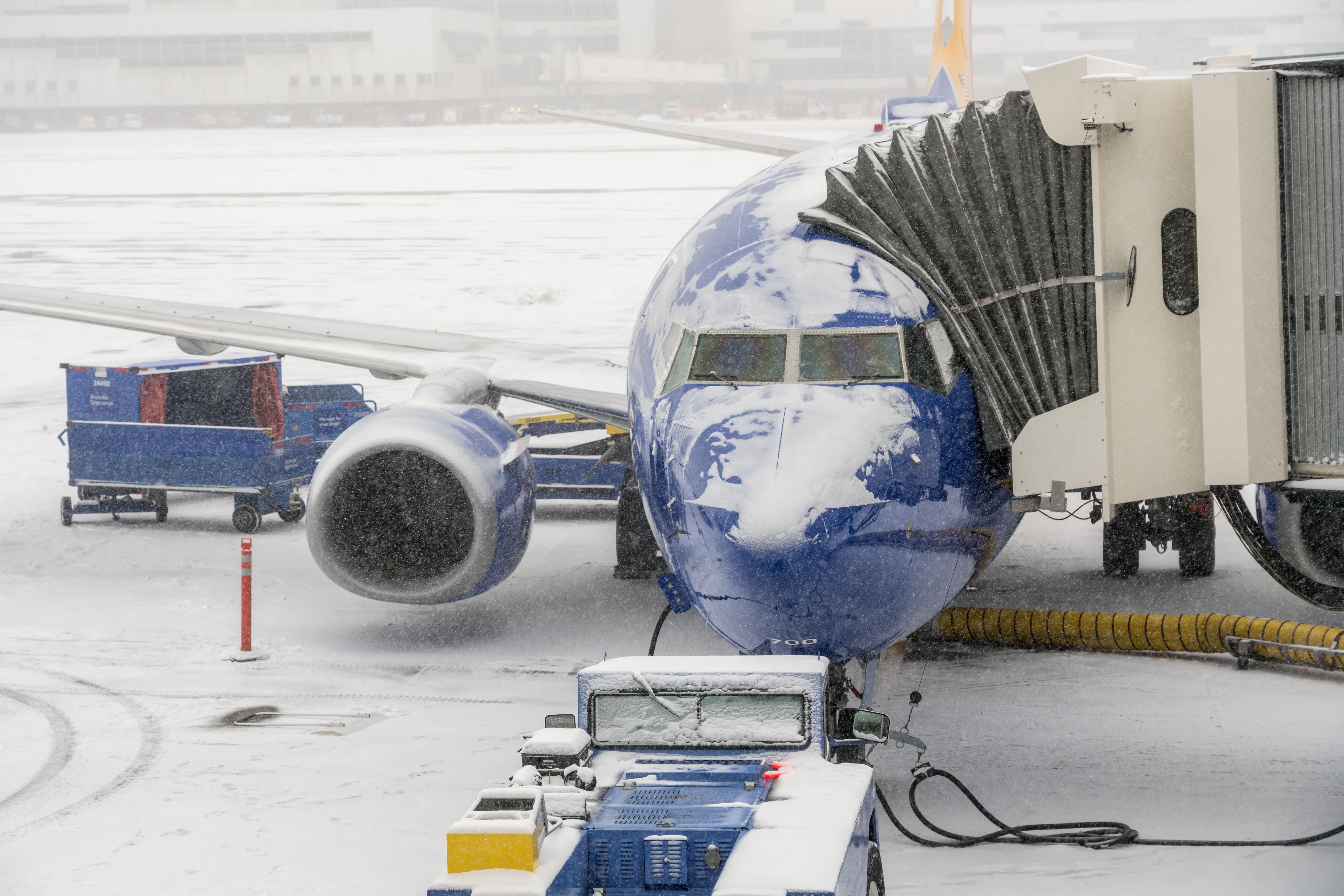 Departures At Denver International Airport Grounded Because Of Snowstorm