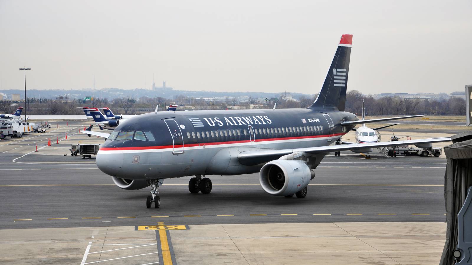 Ex-US Airways Airbus A319 Fuselage Driven To London Heathrow Airport