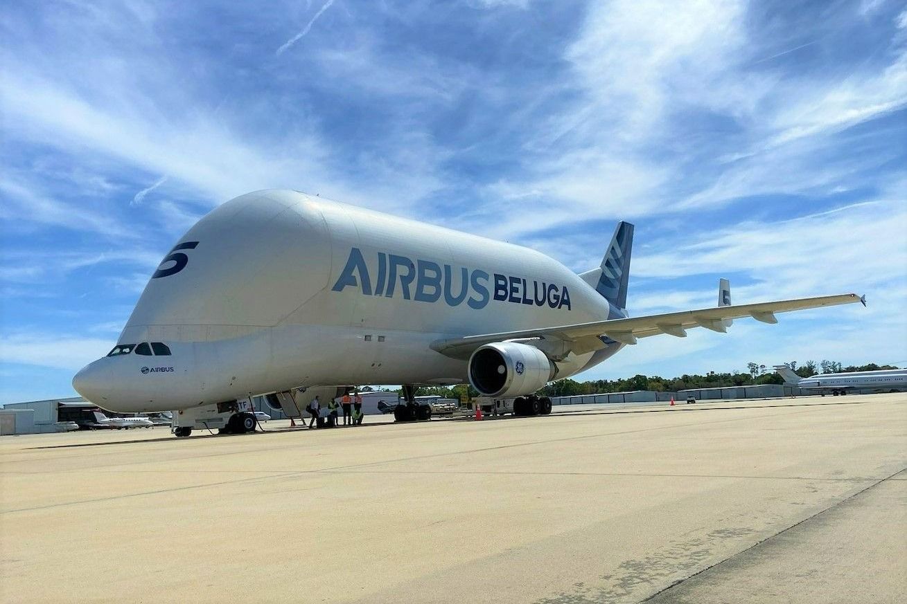 Airbus' Huge Beluga Took 3 Stops To Fly A Satellite Across The Atlantic Ocean