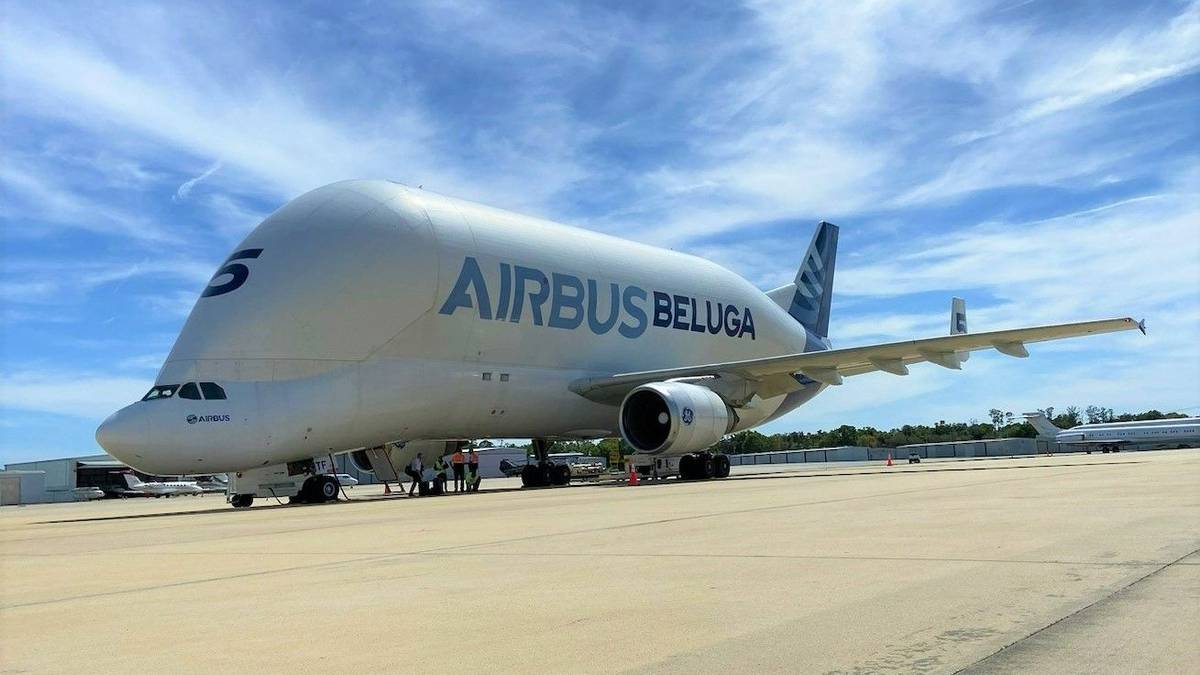 Airbus' Huge Beluga Took 3 Stops To Fly A Satellite Across The Atlantic Ocean