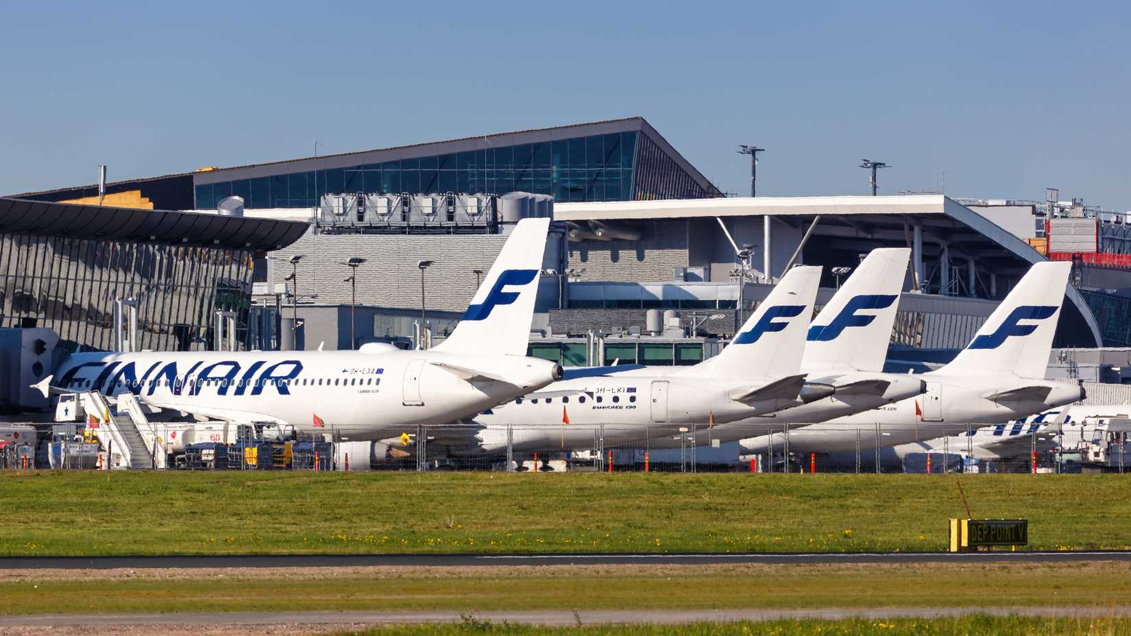 Finnair Airbus A320 aircraft at Helsinki Airport HEL