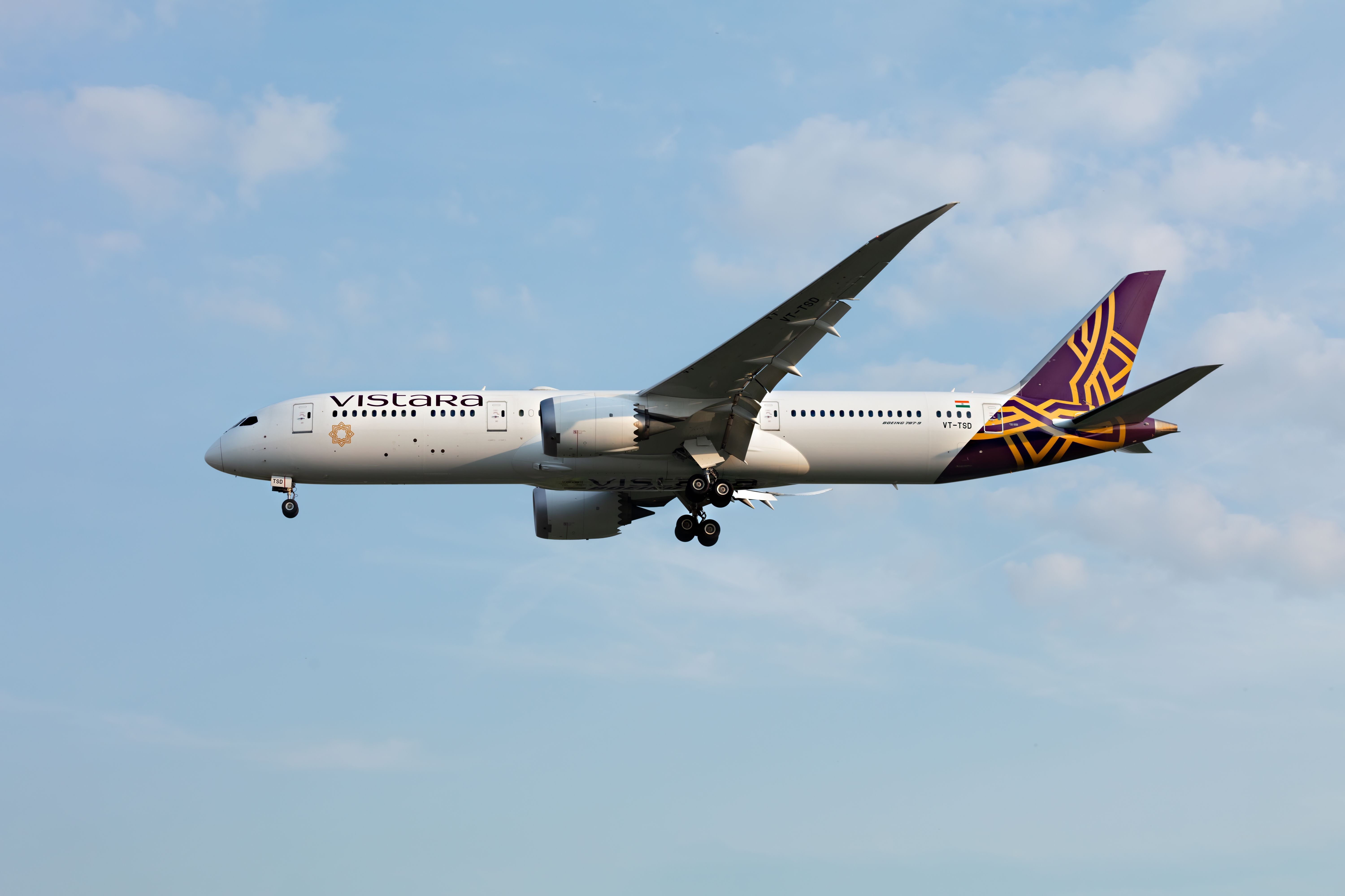 Vistara航空 Boeing 787-9 1/500 NG Models Vistara Boeing 787-9 Dreamliner 55049 | WINGSMO
