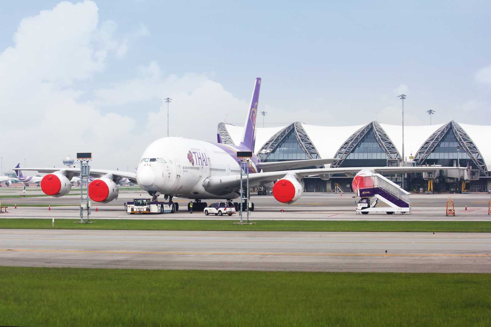 Stored THAI Airbus A380 at BKK