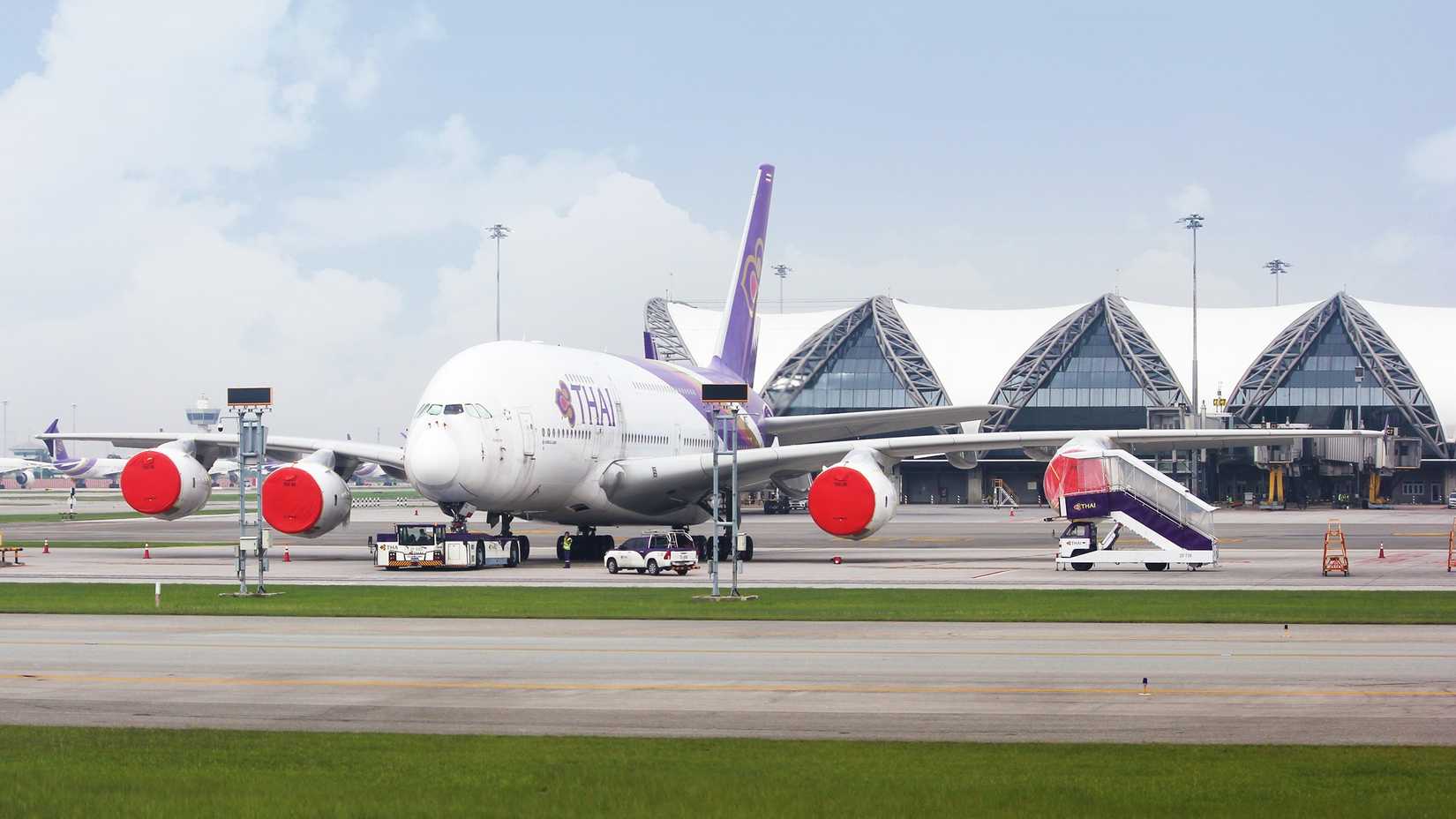 Stored THAI Airbus A380 at BKK