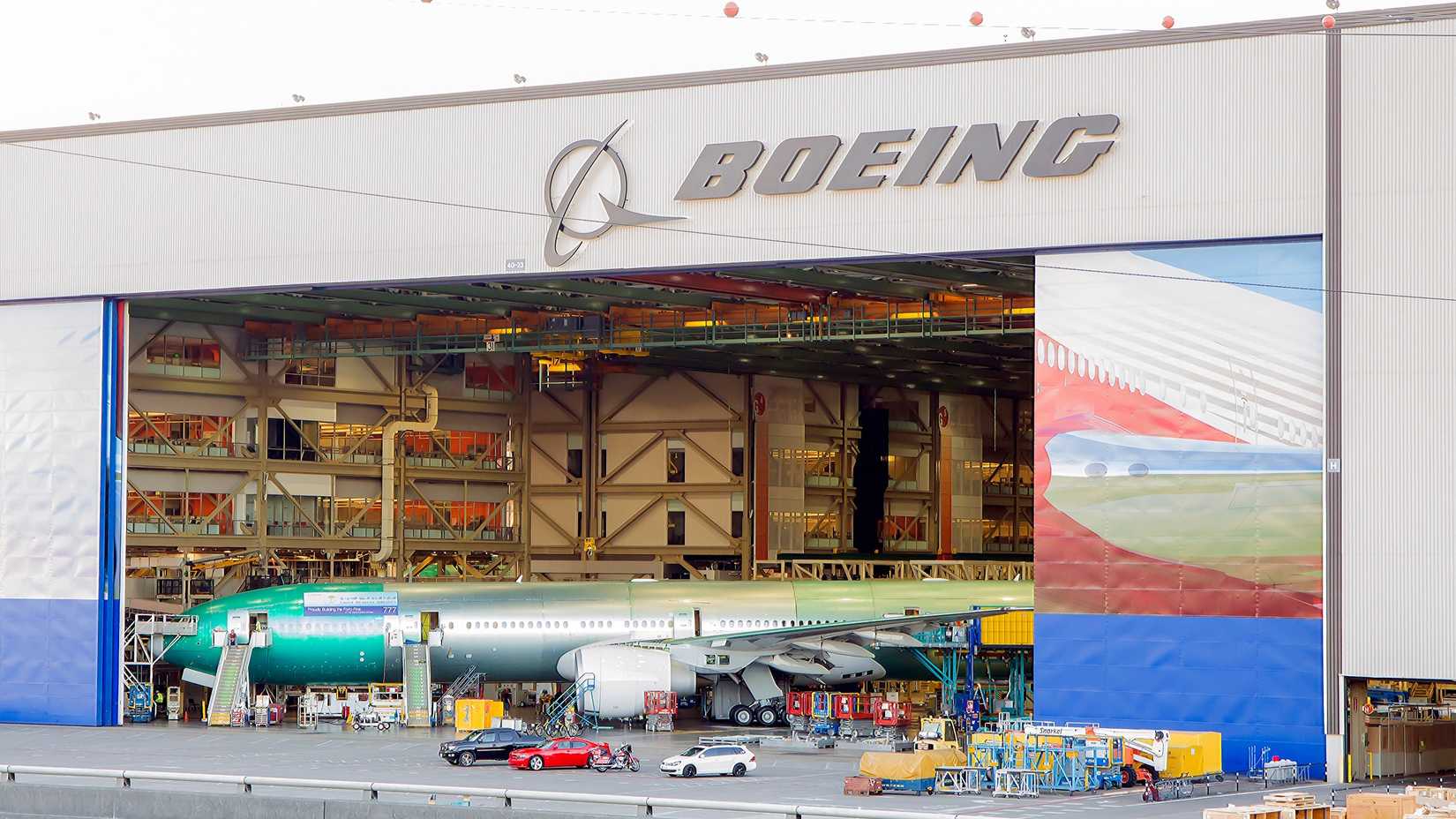 Boeing assembly line in Everett, Washington