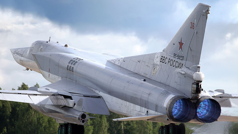 Russian Air Force Tupolev Tu-22M3 taking off at Shaikovka