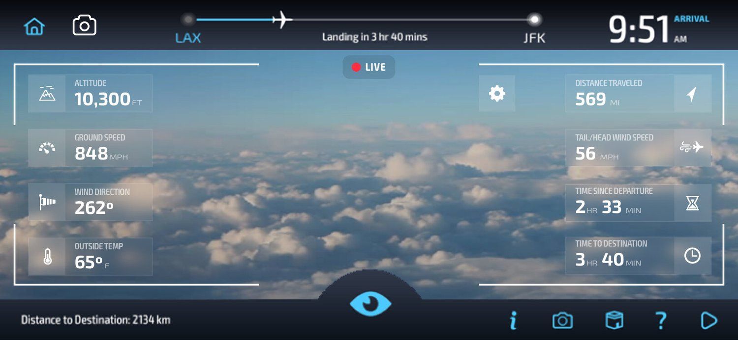 Flight Instrument Data Stream Layer in Live Aircraft Camera Feed