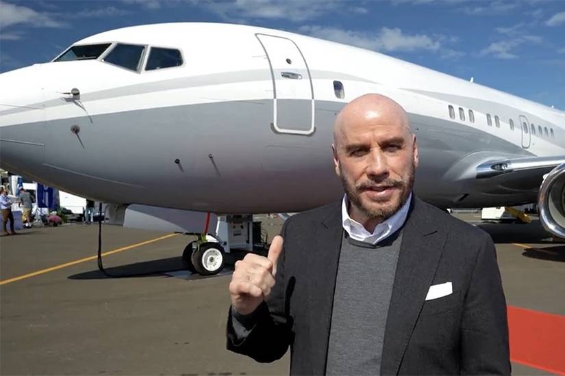 John travolta Boeing business jet 737