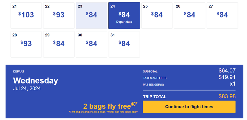How To Use Southwest's Low Fare Calendar For Bargain Flights