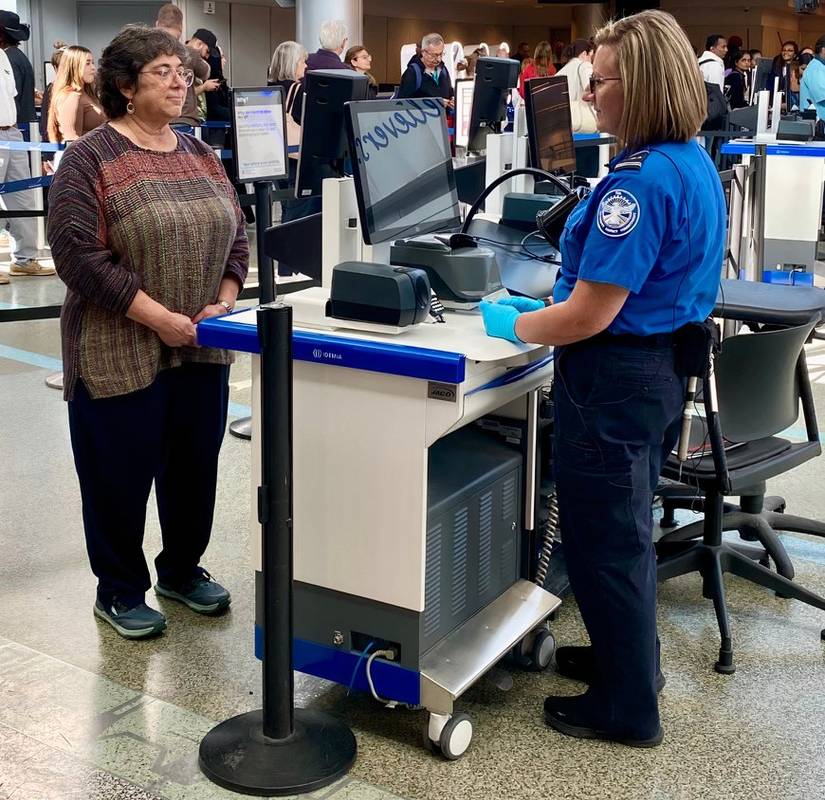 TSA officer and passenger