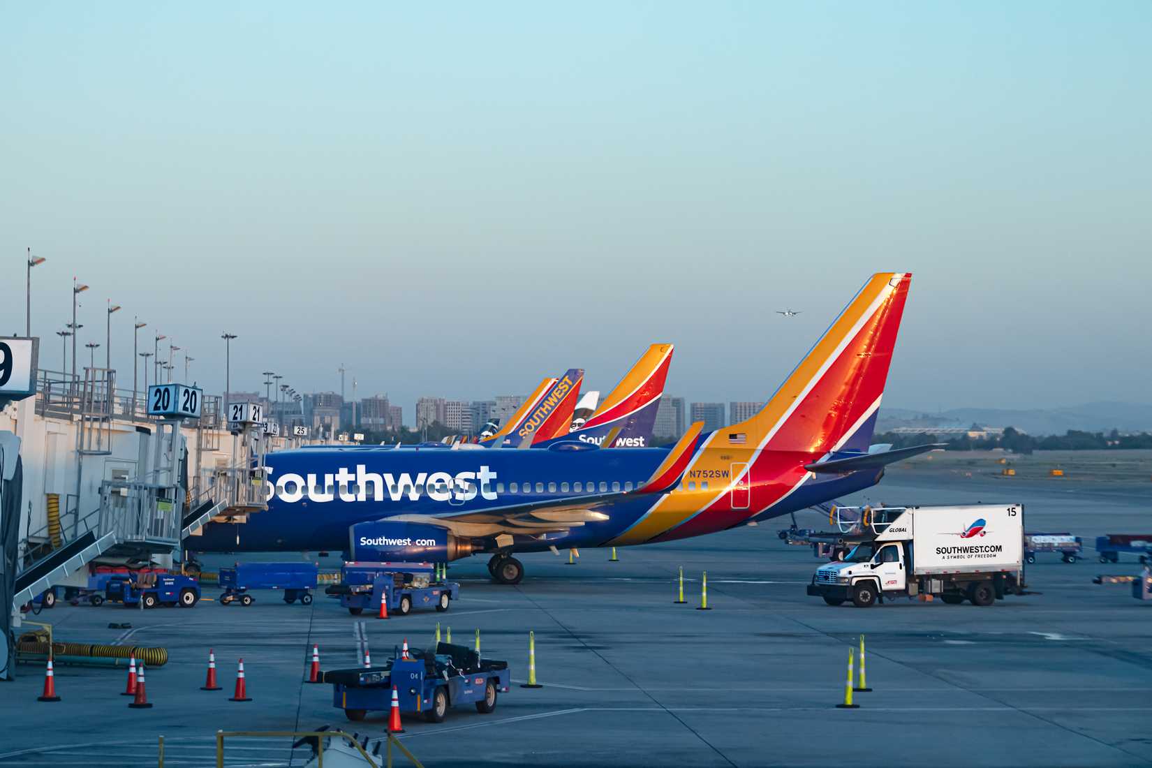 Southwest Airlines Boeing 737 aircraft in San Jose