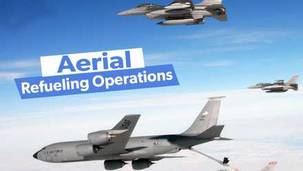 Combat aircraft being refueled.