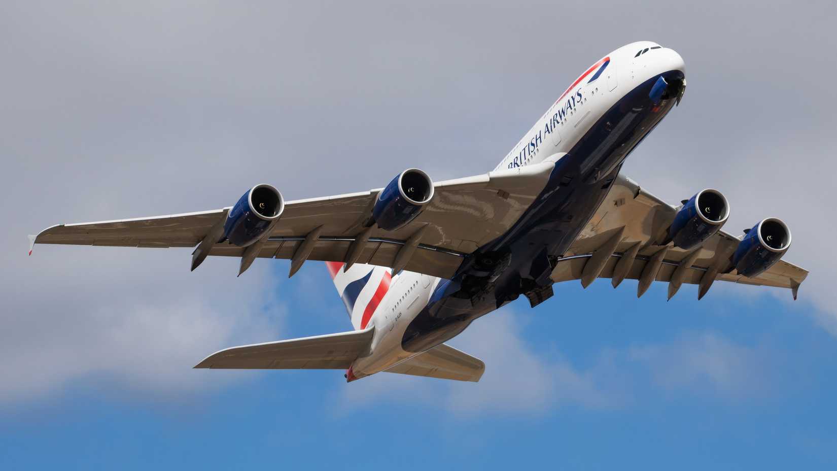 BA Airbus A380 climbing out