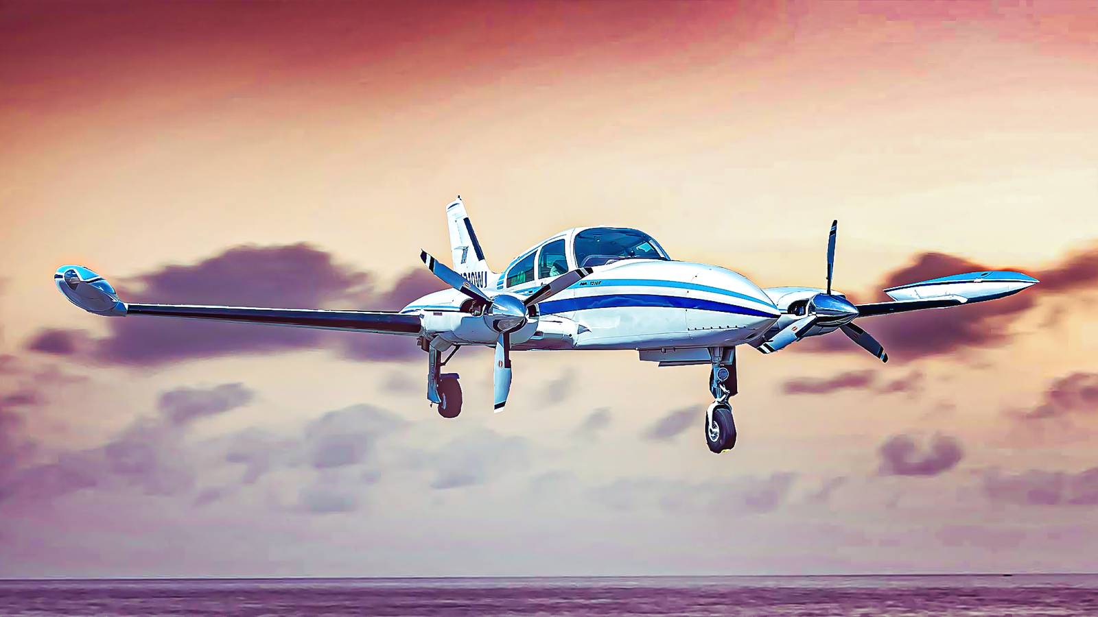 Five Various Twin Engine Cessna Aircraft