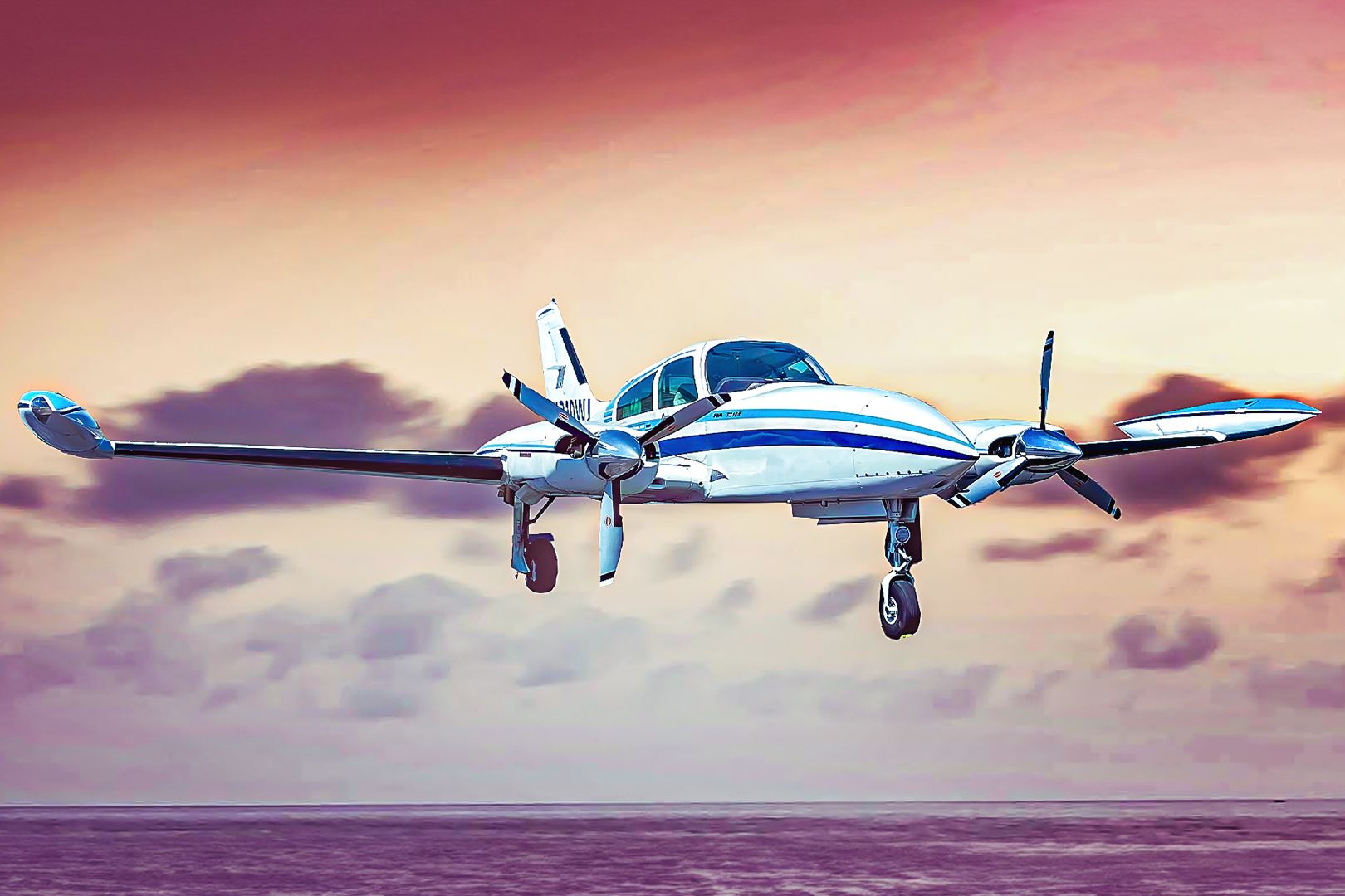 Five Various Twin Engine Cessna Aircraft