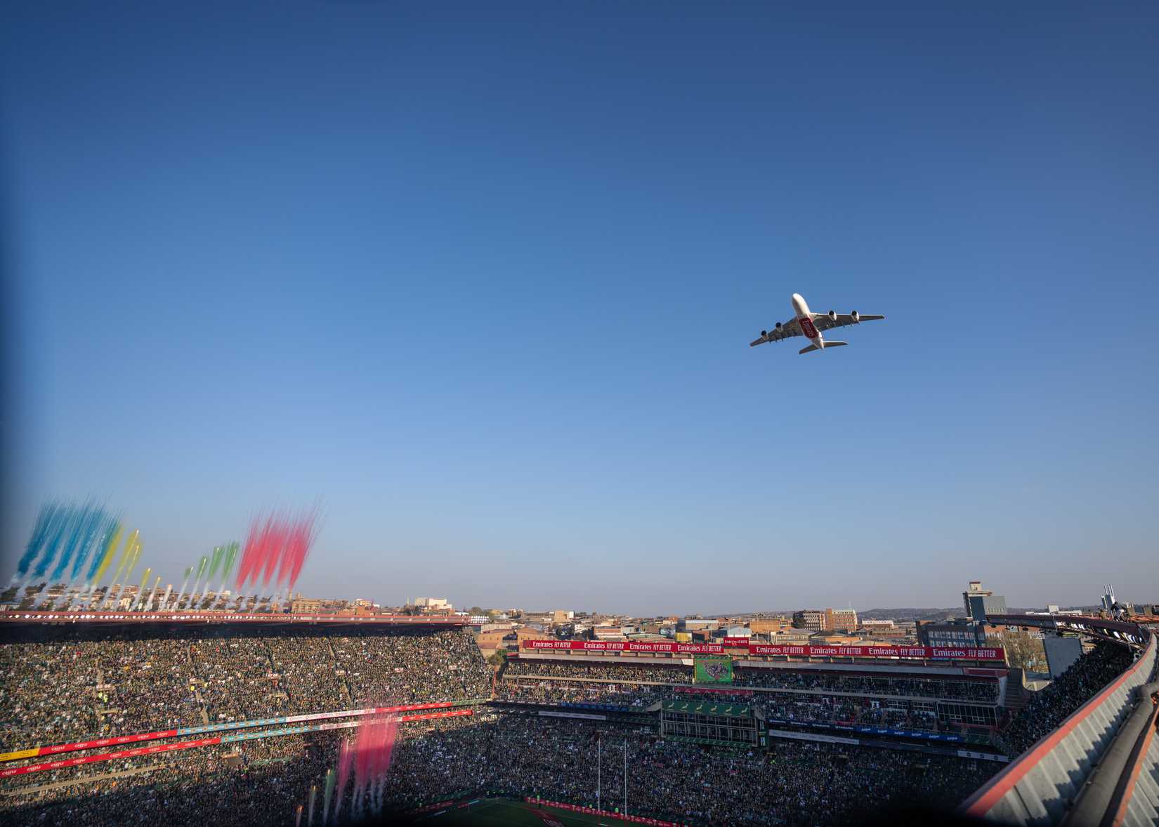 Fly Past Rugby Emirates Airbus A380 Flies 500 Feet Above Springboks Rugby