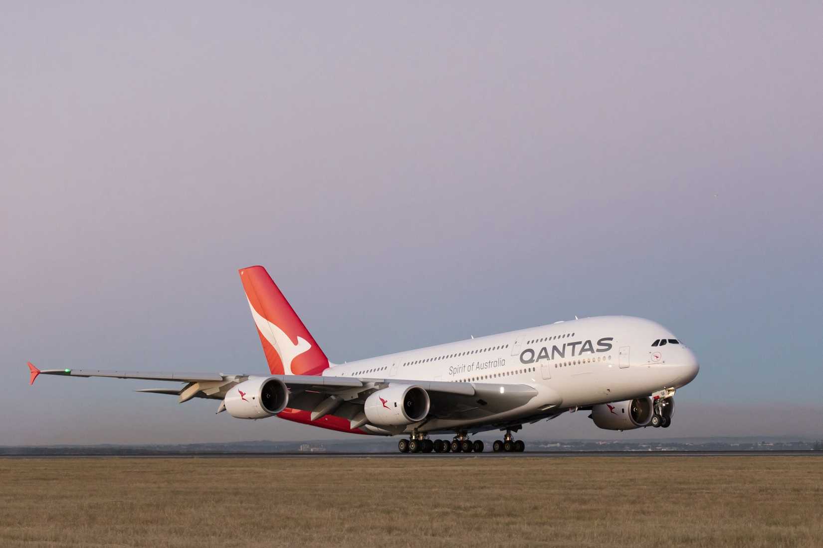 Qantas Airbus A380 Taking Off 