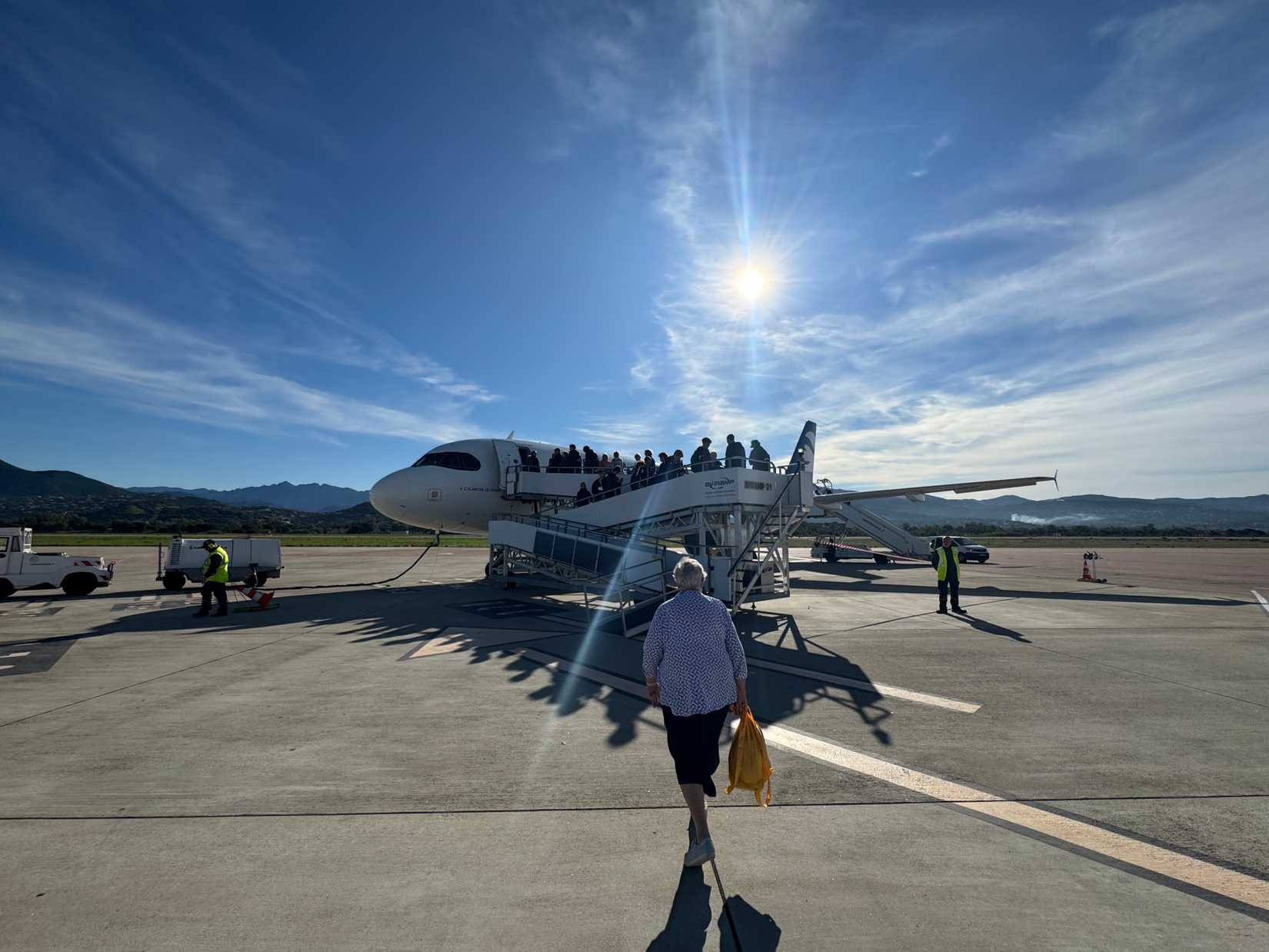 Boarding at Ajaccio Napoleon Bonaparte Airport (AJA) in Corsica, France