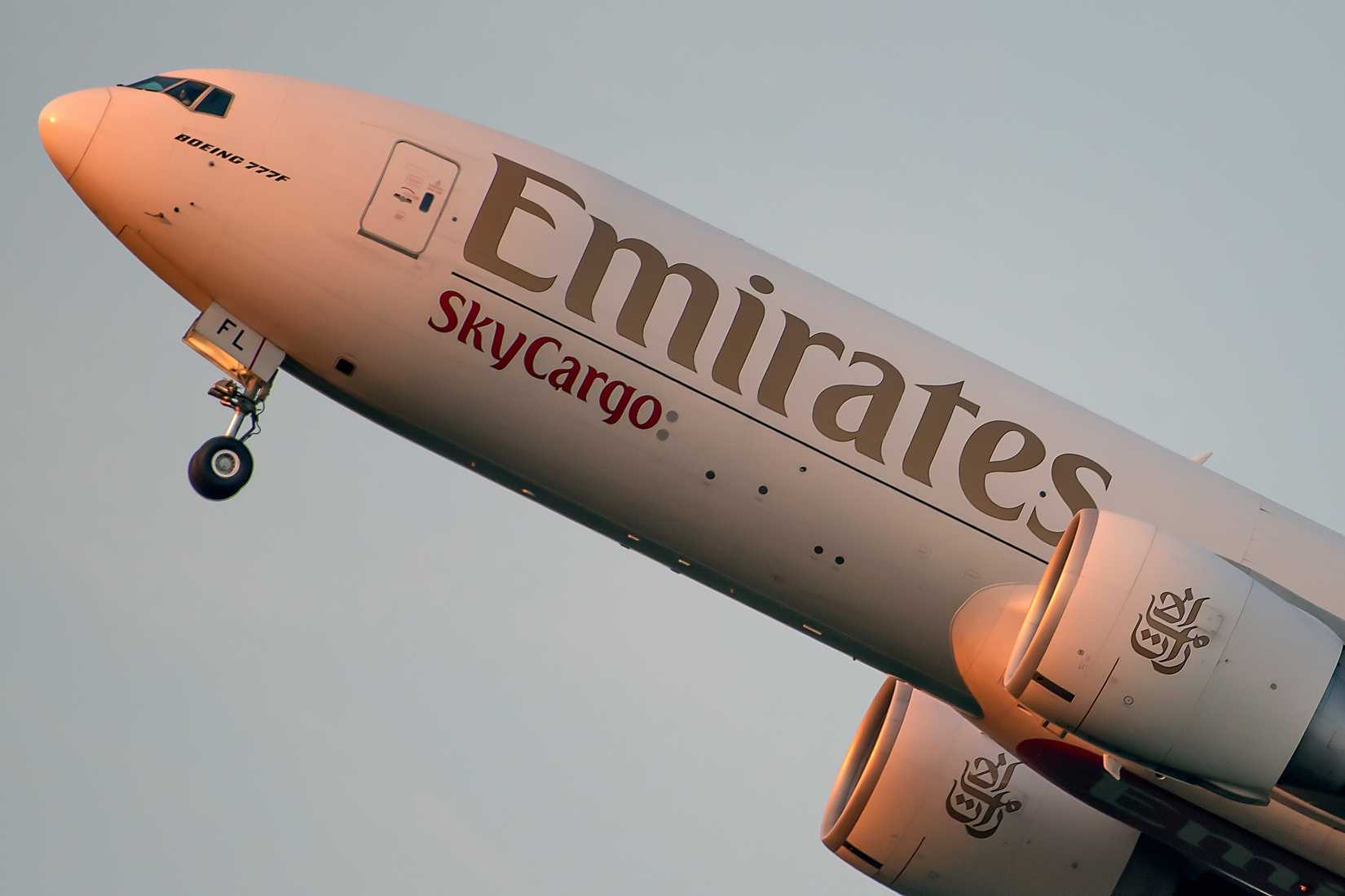 Emirates SkyCargo Boeing 777F departing Frankfurt Airport FRA