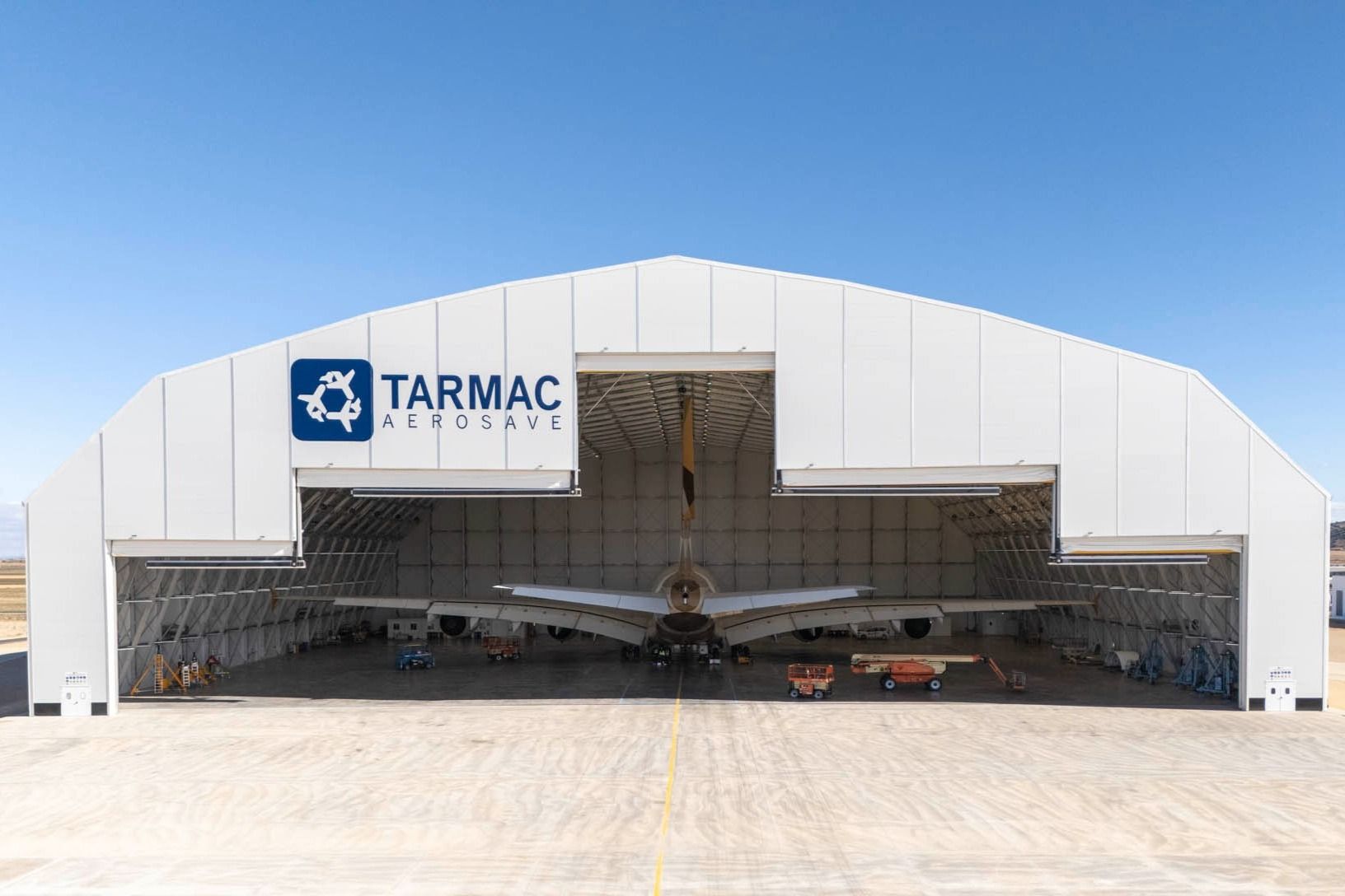 Etihad Airways Airbus A380 parked at Teruel Airport