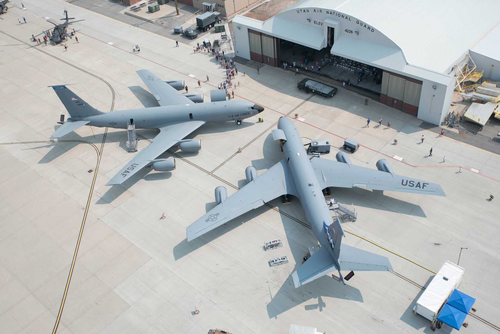 Two KC-135's parked at an USAF base