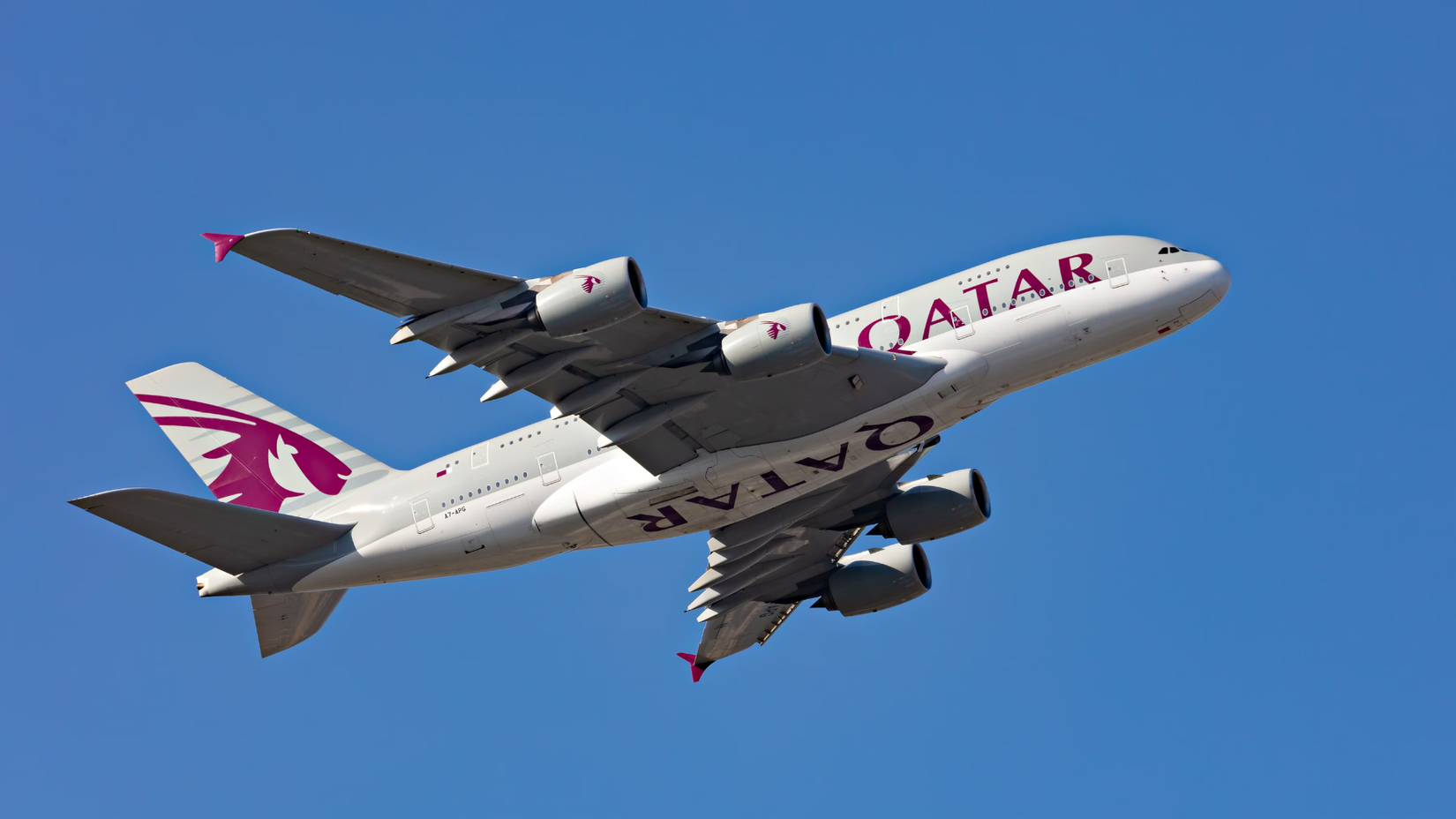 Qatar Airways Airbus A380  Climbing