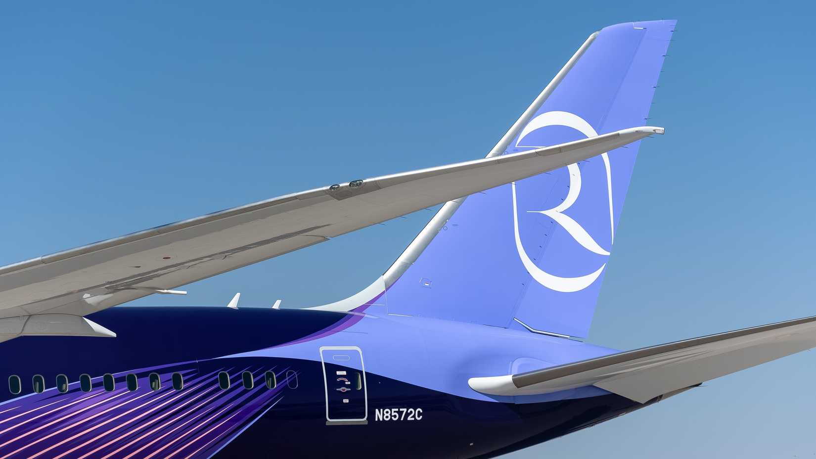 Tail of Riyadh Air Boeing 787-9 