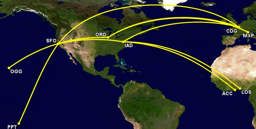 United Airlines' Boeing 787-8 Dreamliner November Network Explored