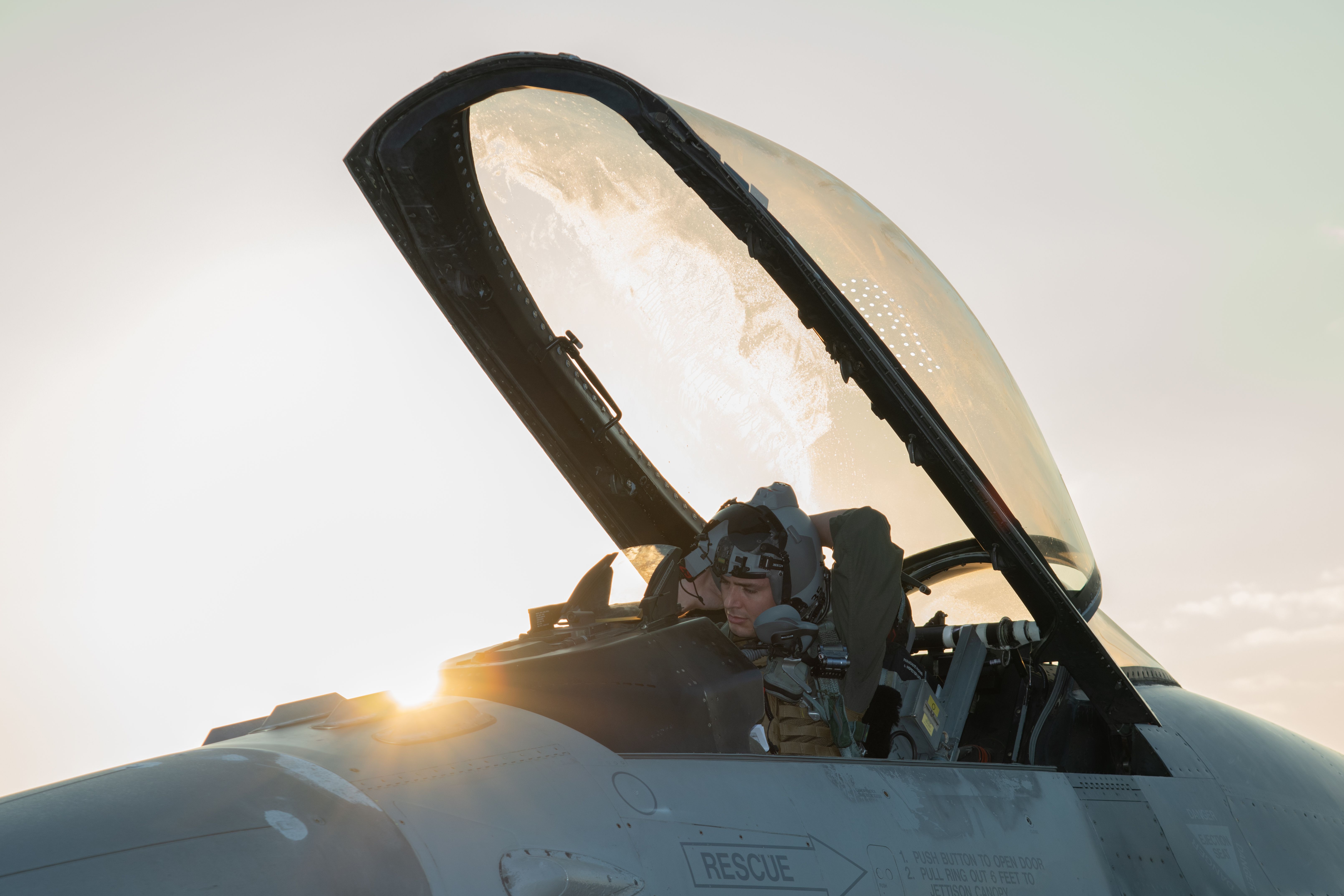 Inside The F-16 Cockpit's Golden Bubble Canopy