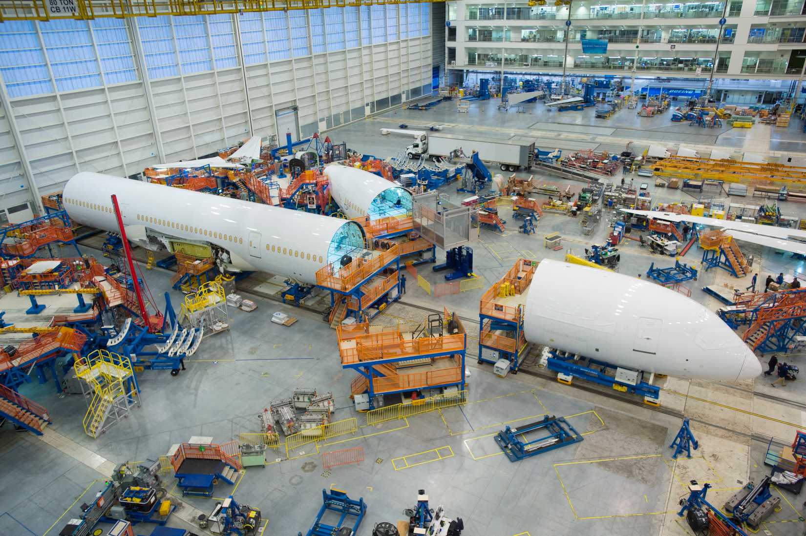 Assembly of the first-ever Boeing 787-10 in South Charleston, North Carolina