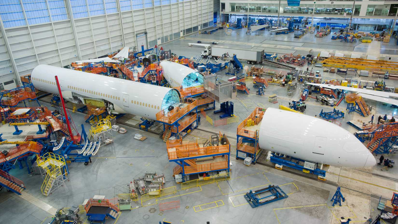 Assembly of the first-ever Boeing 787-10