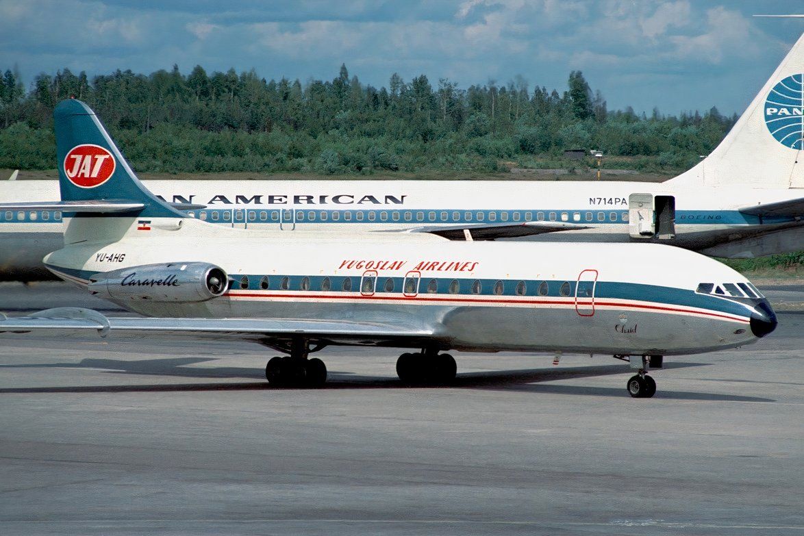 Lot De 7 Avions Miniatures CIJ 1/300 – 5 Caravelle SE210 Et 2 Boeing 707 – État Correct