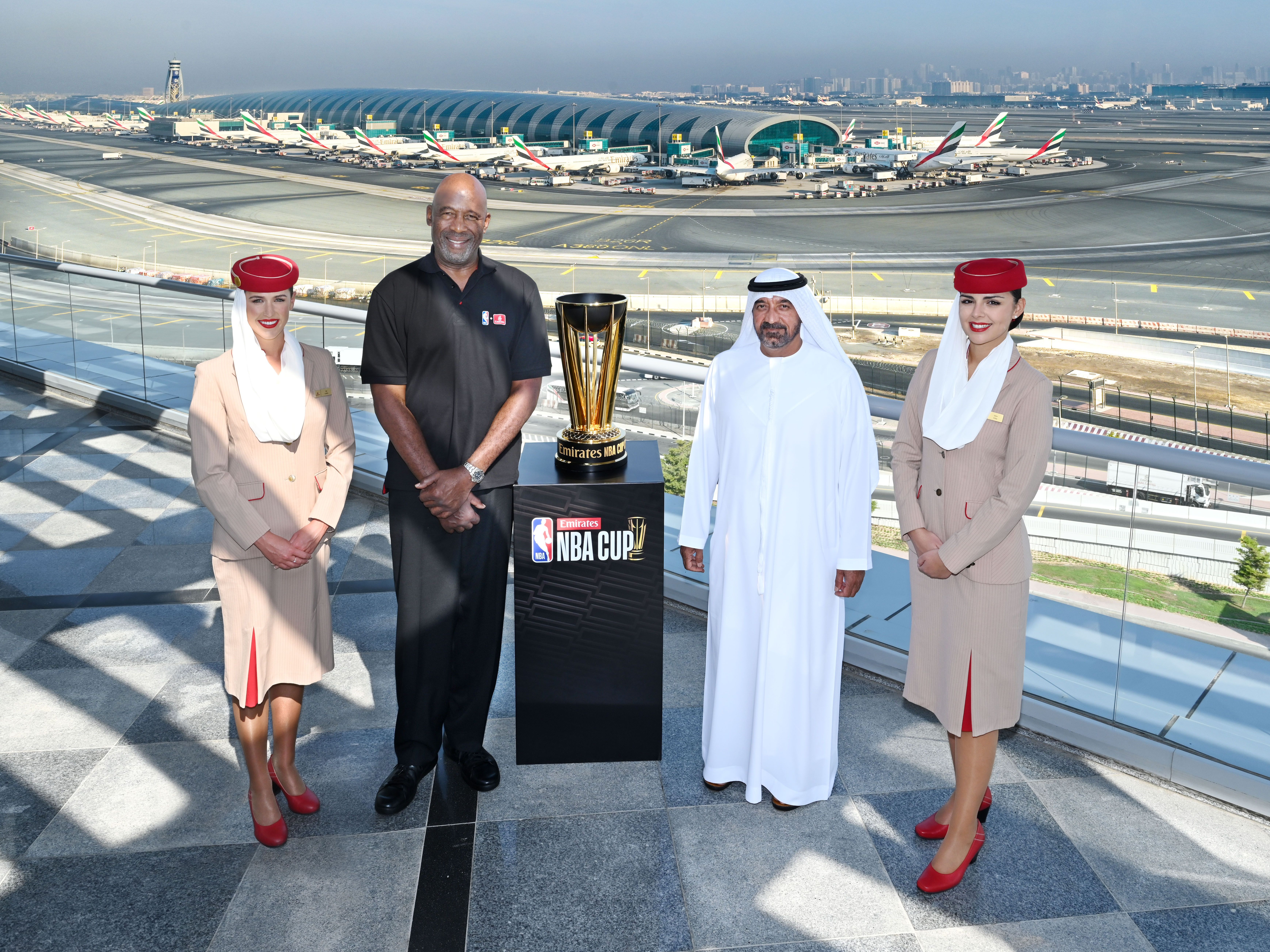 NBA Legend James Worthy Flies With NBA Cup On Themed Emirates Flight ...