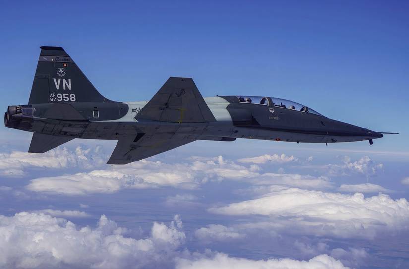 T-38 flying above the clouds